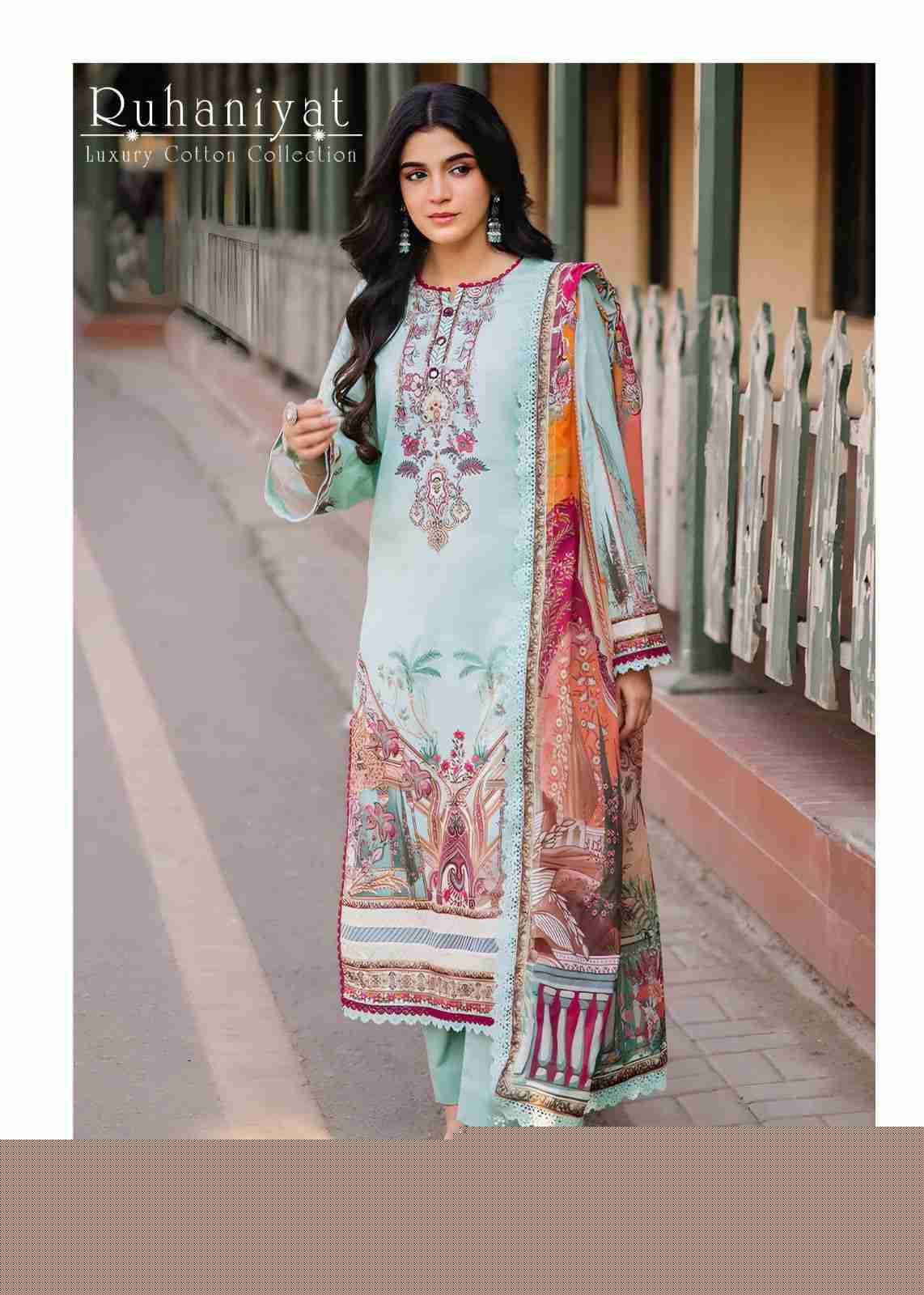 Ruhaniyat Vol-6 By Fashid Wholesale 601 To 606 Series Beautiful Suits Colorful Stylish Fancy Casual Wear & Ethnic Wear Pure Cotton Embroidered Dresses At Wholesale Price
