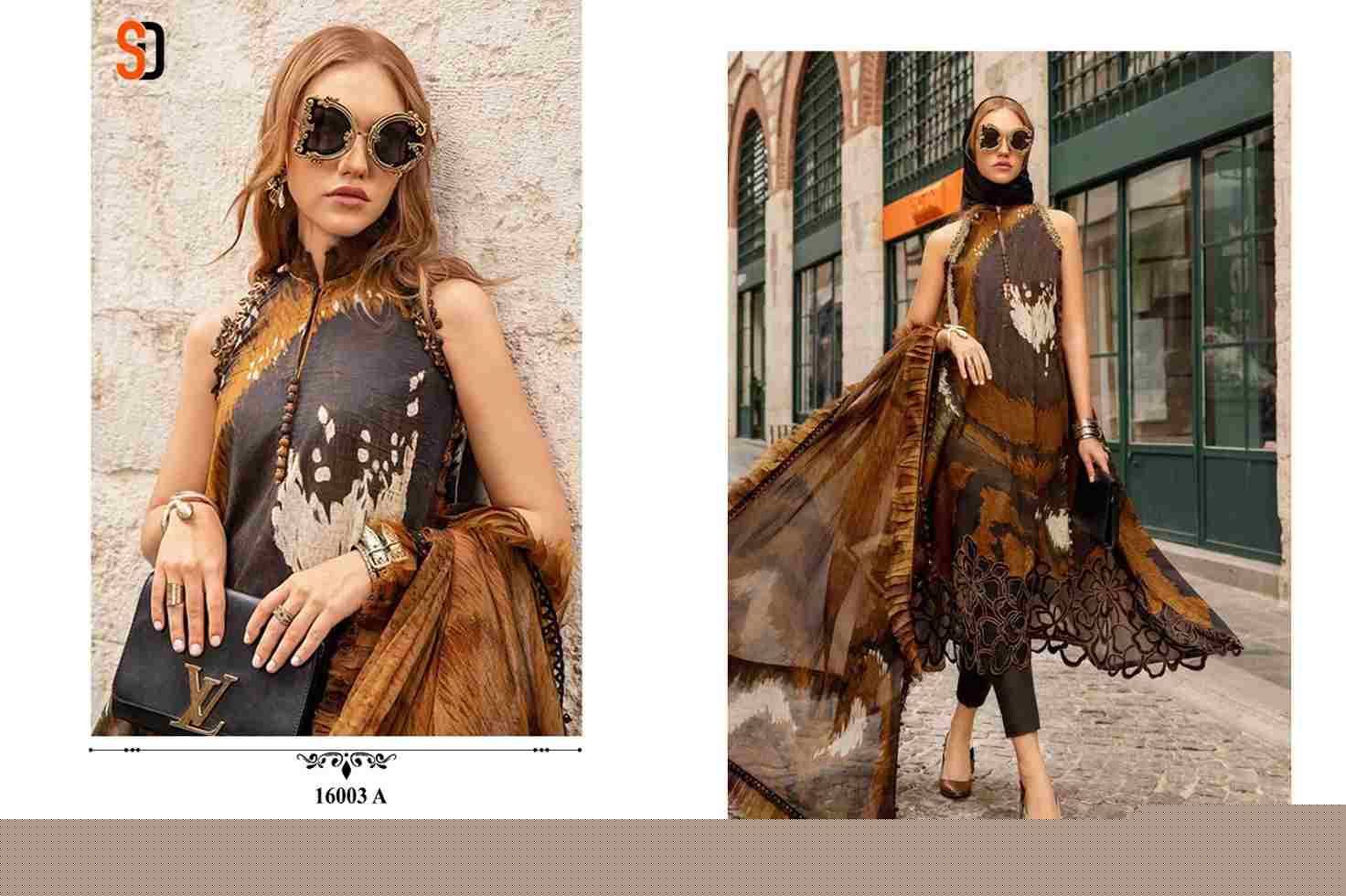 Mprint 16003 Colours By Shraddha Designer 16003-A To 16003-B Series Beautiful Stylish Pakistani Suits Fancy Colorful Casual Wear & Ethnic Wear & Ready To Wear Pure Cotton Print With Work Dresses At Wholesale Price
