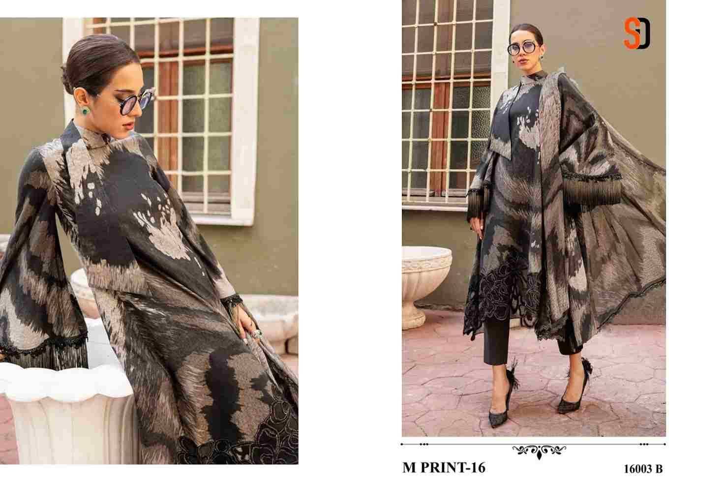 Mprint 16003 Colours By Shraddha Designer 16003-A To 16003-B Series Beautiful Stylish Pakistani Suits Fancy Colorful Casual Wear & Ethnic Wear & Ready To Wear Pure Cotton Print With Work Dresses At Wholesale Price