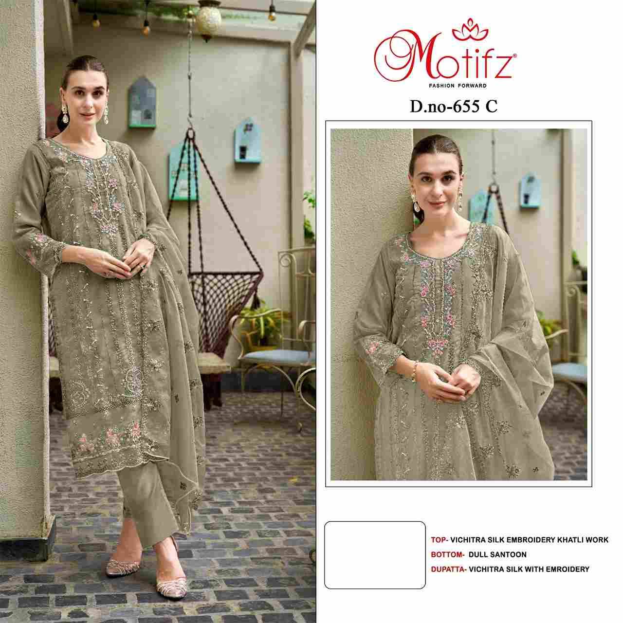 Motifz Hit Design 655 Colours By Motifz 655-A To 655-D Series Beautiful Pakistani Suits Colorful Stylish Fancy Casual Wear & Ethnic Wear Vichitra Silk Dresses At Wholesale Price