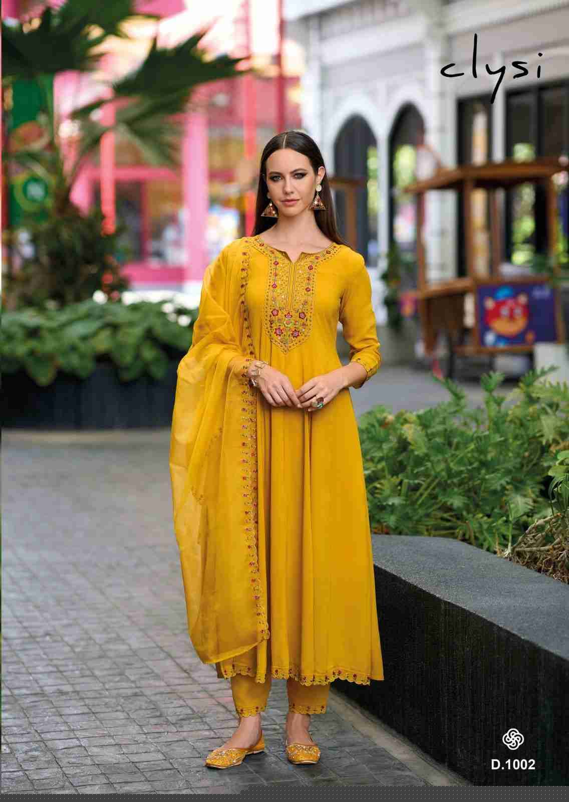 Shehzadi By Clysi 1001 To 1004 Series Beautiful Festive Suits Colorful Stylish Fancy Casual Wear & Ethnic Wear Viscose With Work Dresses At Wholesale Price