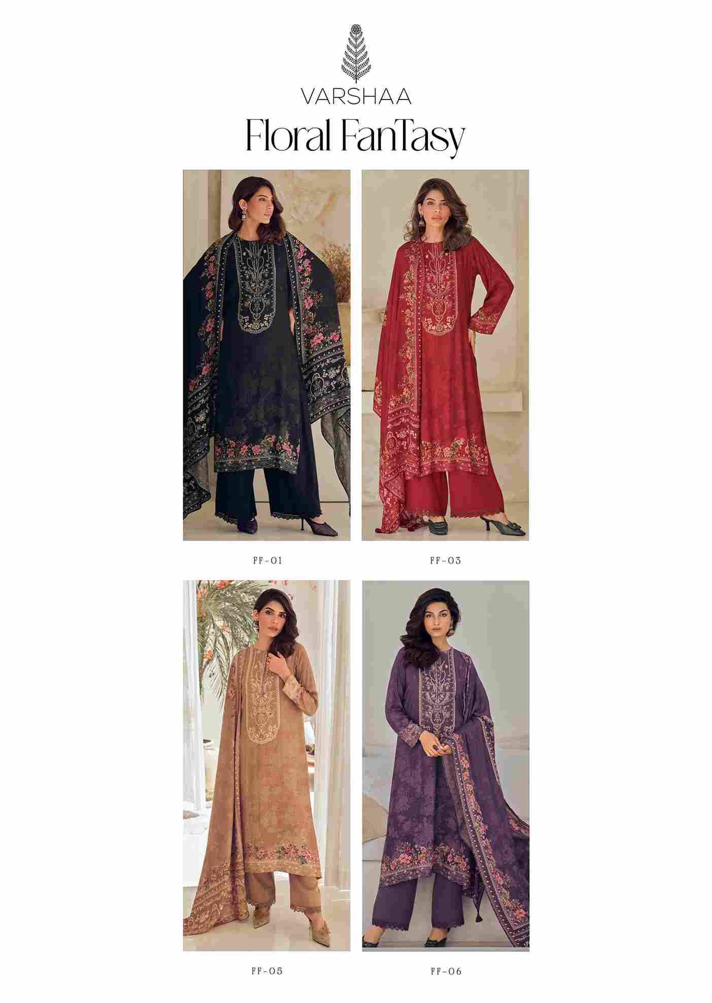 Floral Fantasy By Varsha 03 To 06 Series Beautiful Festive Suits Colorful Stylish Fancy Casual Wear & Ethnic Wear Viscose Pashmina Dresses At Wholesale Price