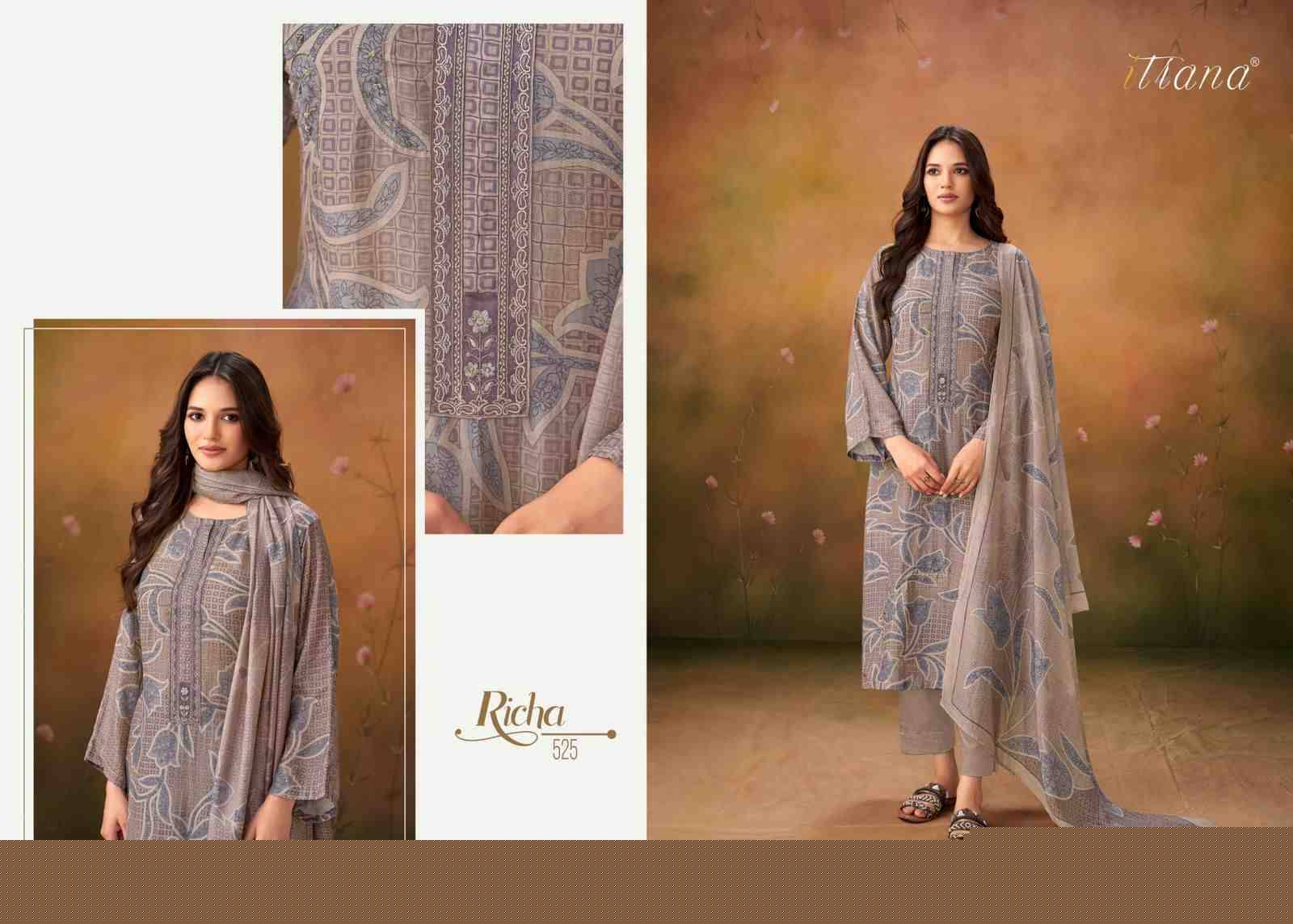 Richa By Itrana Beautiful Festive Suits Colorful Stylish Fancy Casual Wear & Ethnic Wear Muslin Dresses At Wholesale Price