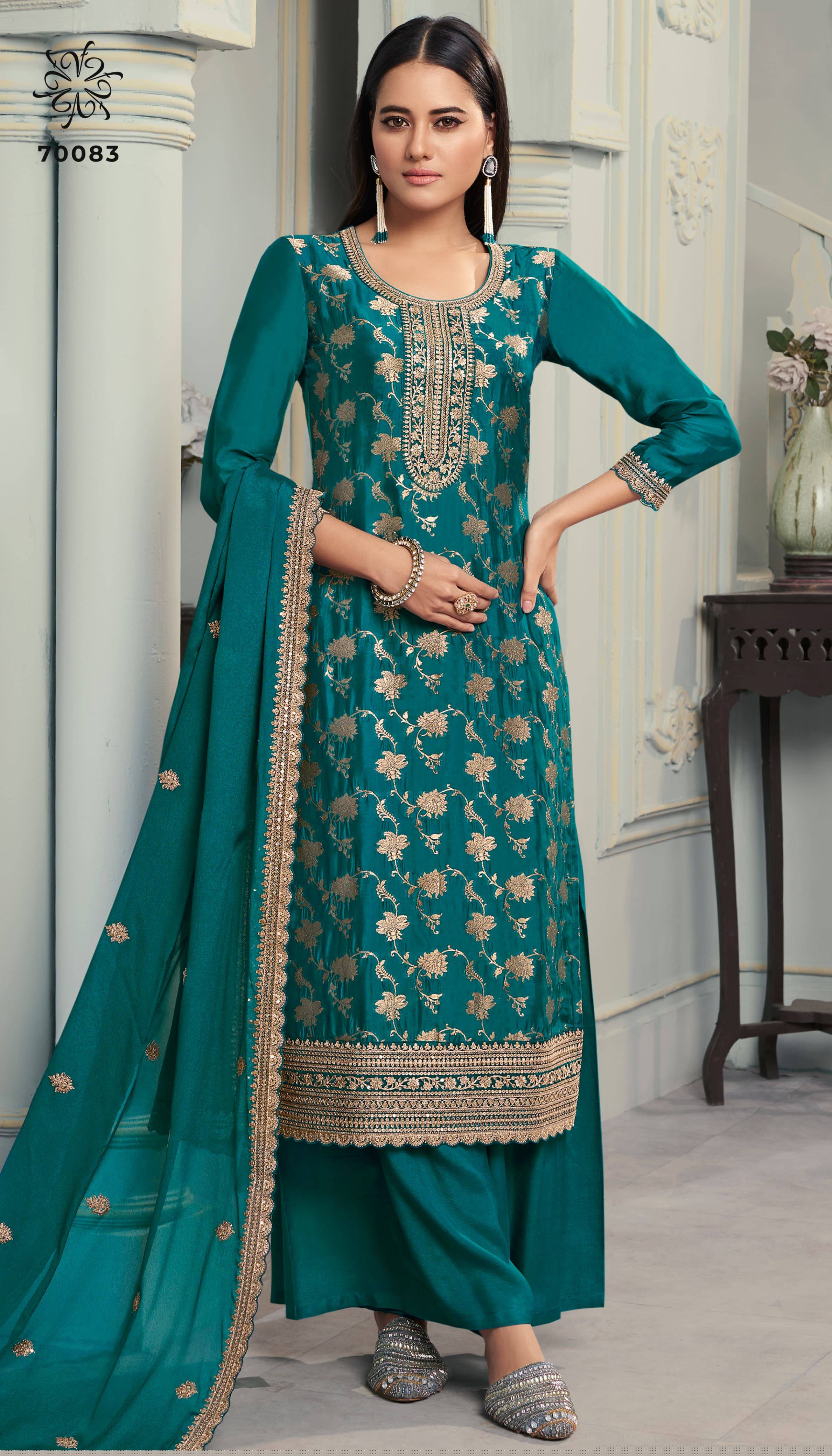 Silky Vol-2 By Vinay Fashion 70081 To 70084 Series Designer Festive Suits Collection Beautiful Stylish Fancy Colorful Party Wear & Occasional Wear Silk Jacquard Dresses At Wholesale Price