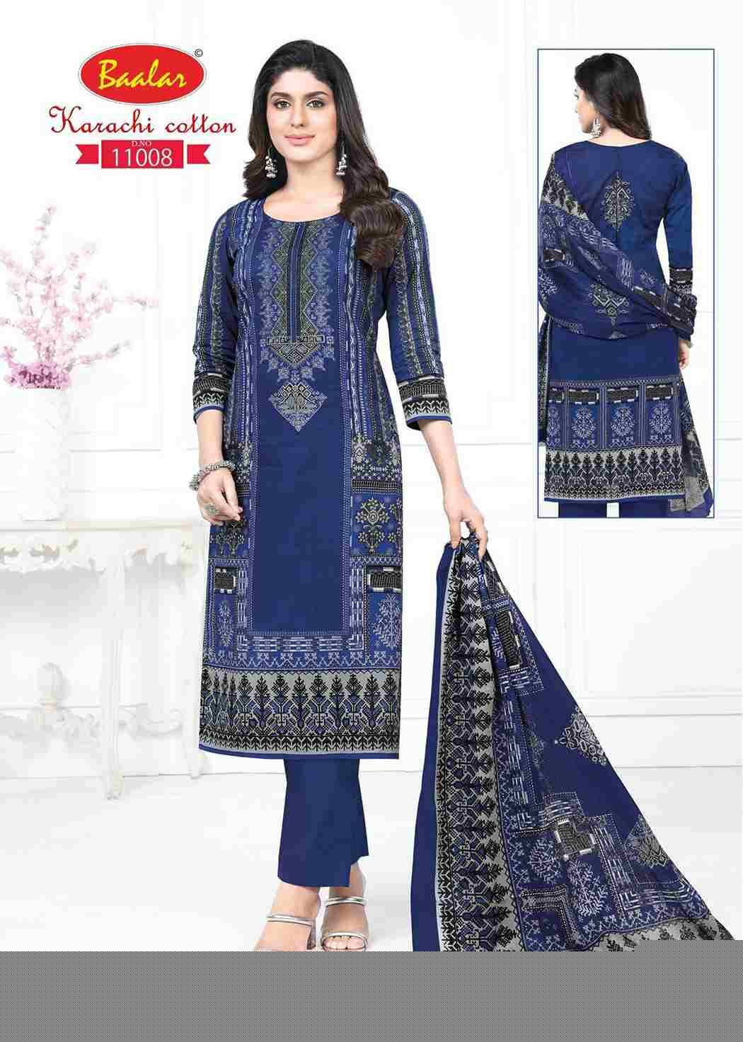 Karachi Cotton Vol-11 By Baalar Fashion 11007 To 11015 Series Beautiful Stylish Festive Suits Fancy Colorful Casual Wear & Ethnic Wear & Ready To Wear Pure Lawn Cotton Dresses At Wholesale Price