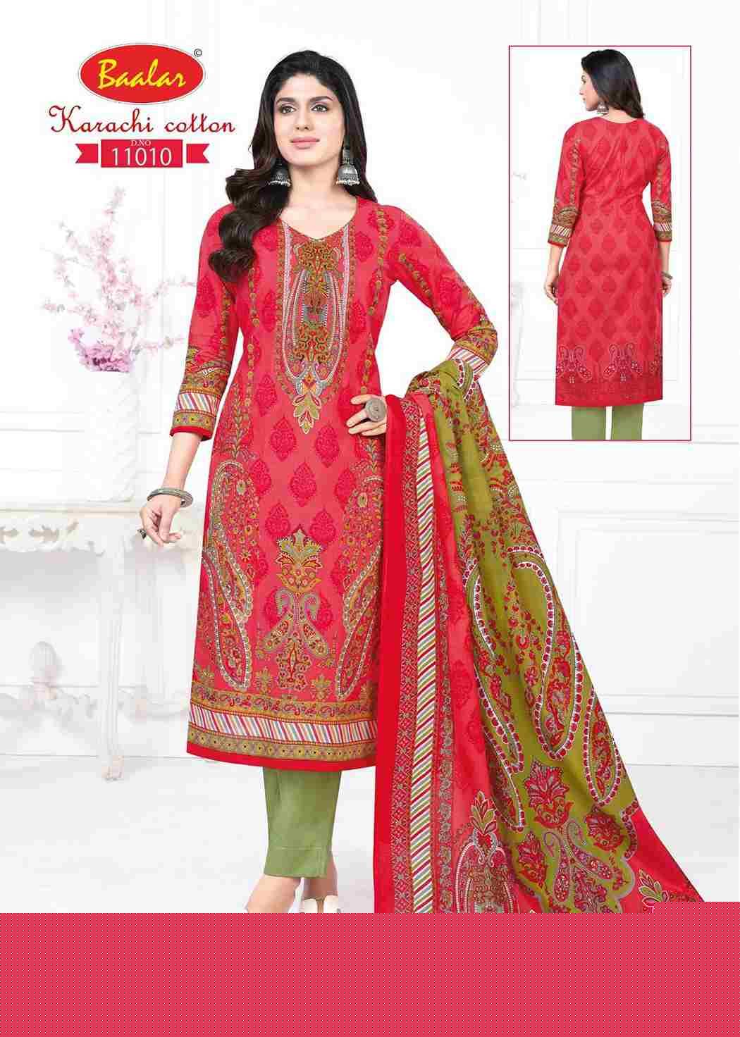 Karachi Cotton Vol-11 By Baalar Fashion 11007 To 11015 Series Beautiful Stylish Festive Suits Fancy Colorful Casual Wear & Ethnic Wear & Ready To Wear Pure Lawn Cotton Dresses At Wholesale Price