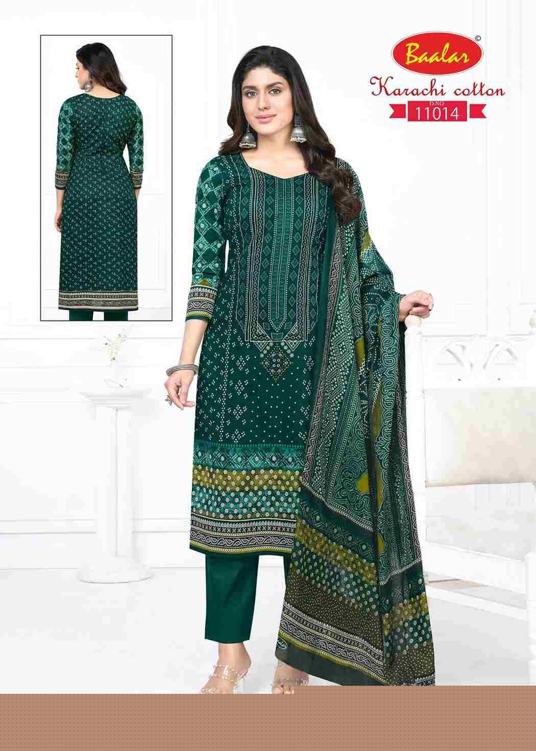 Karachi Cotton Vol-11 By Baalar Fashion 11007 To 11015 Series Beautiful Stylish Festive Suits Fancy Colorful Casual Wear & Ethnic Wear & Ready To Wear Pure Lawn Cotton Dresses At Wholesale Price