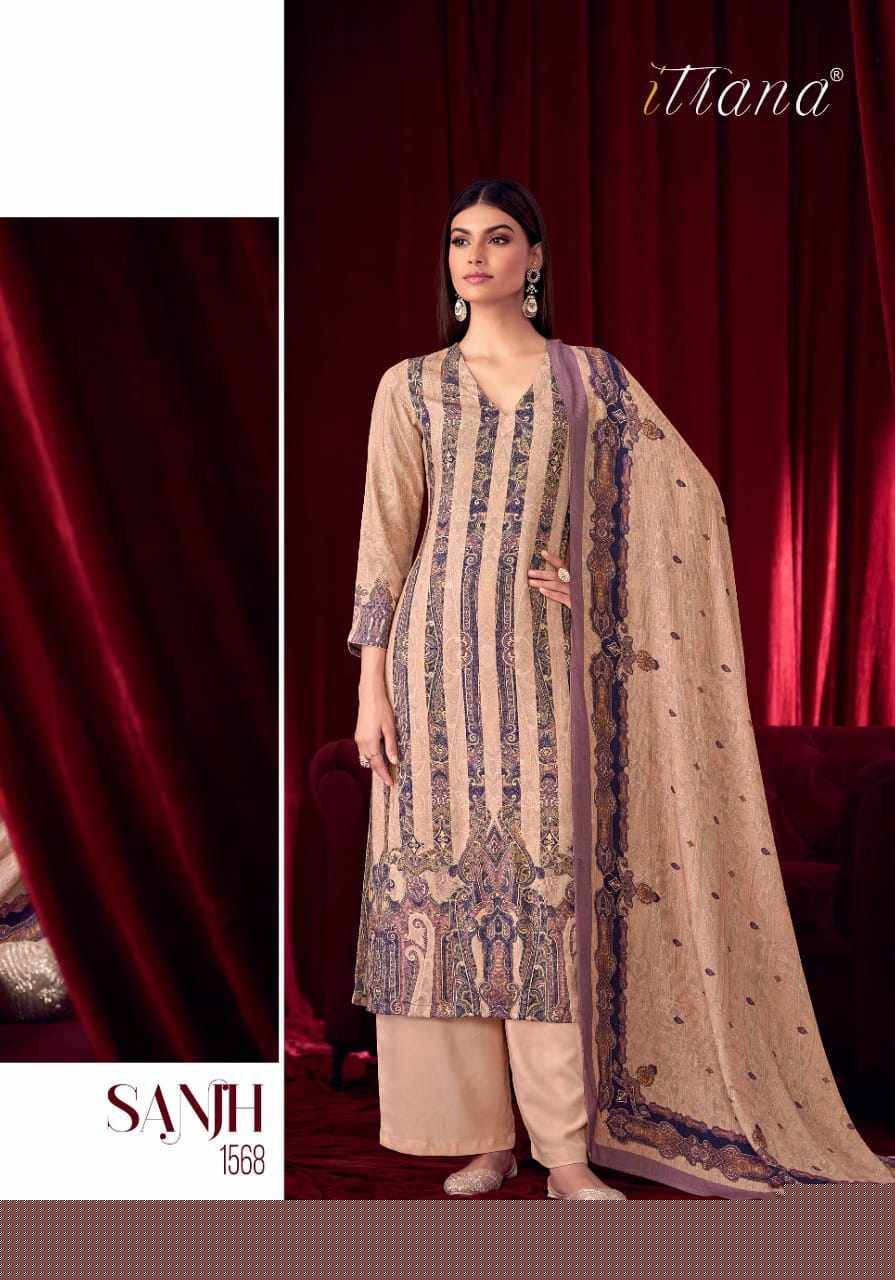Sanjh By Itrana Beautiful Festive Suits Colorful Stylish Fancy Casual Wear & Ethnic Wear Staple Twill Dresses At Wholesale Price