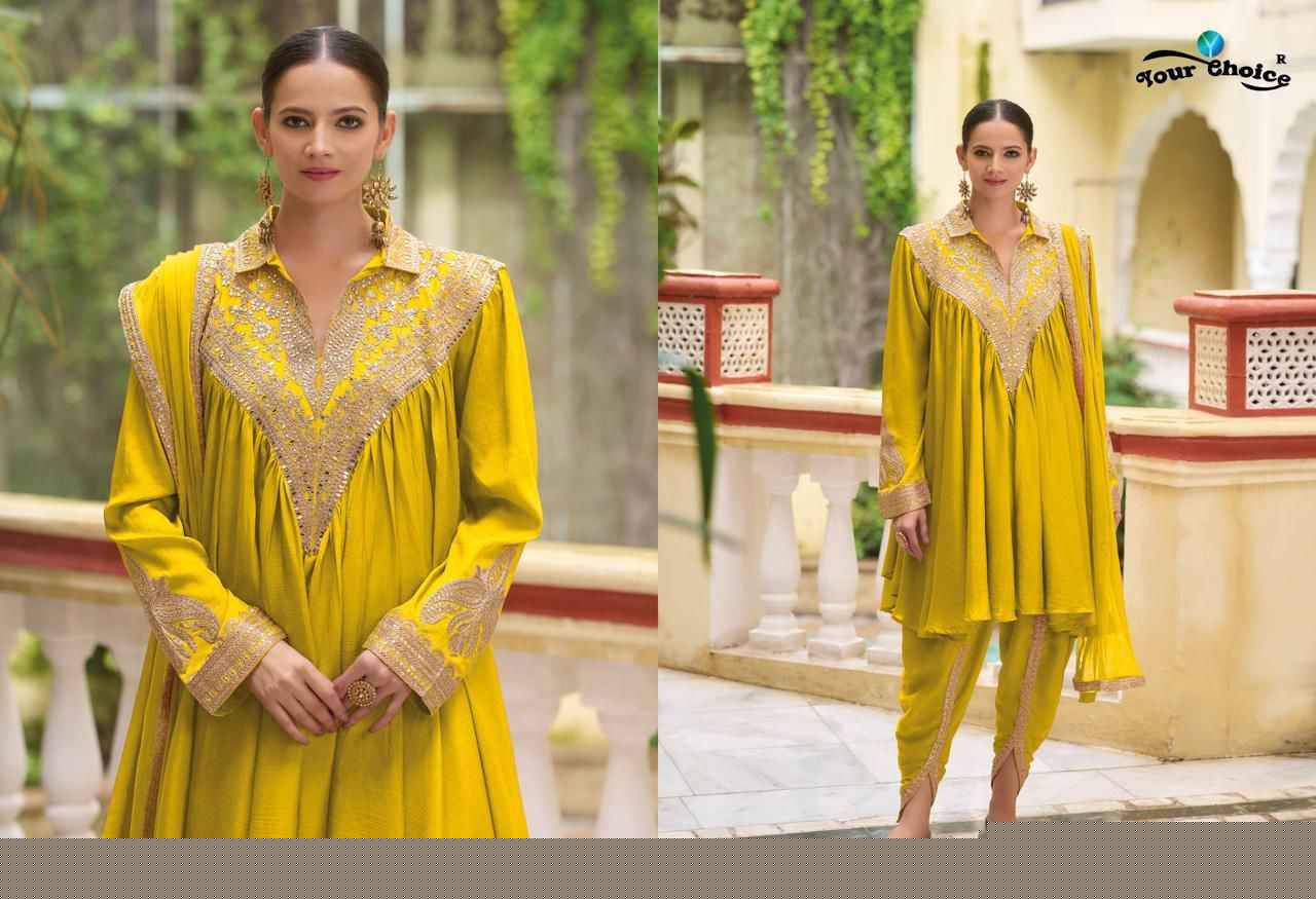 Navya By Your Choice 1001 To 1003 Series Designer Festive Suits Collection Beautiful Stylish Fancy Colorful Party Wear & Occasional Wear Chinnon Dresses At Wholesale Price
