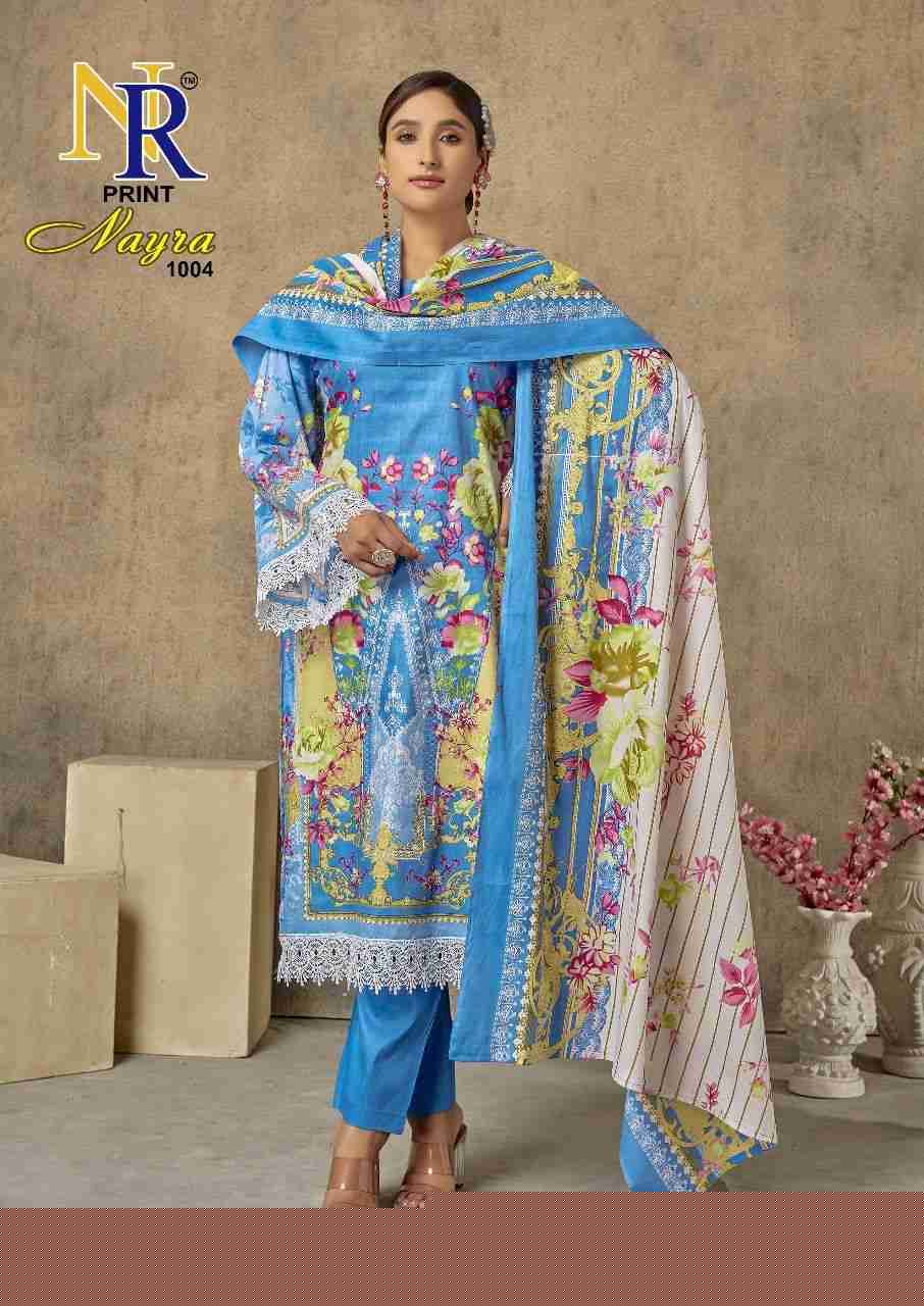 Nayra By NR Print 1001 To 1008 Series Beautiful Stylish Festive Suits Fancy Colorful Casual Wear & Ethnic Wear & Ready To Wear Heavy Lawn Cotton Print Dresses At Wholesale Price