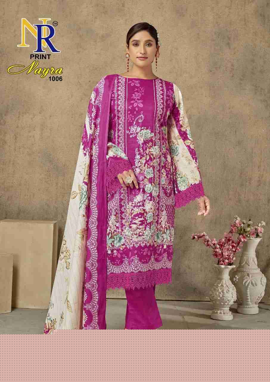 Nayra By NR Print 1001 To 1008 Series Beautiful Stylish Festive Suits Fancy Colorful Casual Wear & Ethnic Wear & Ready To Wear Heavy Lawn Cotton Print Dresses At Wholesale Price