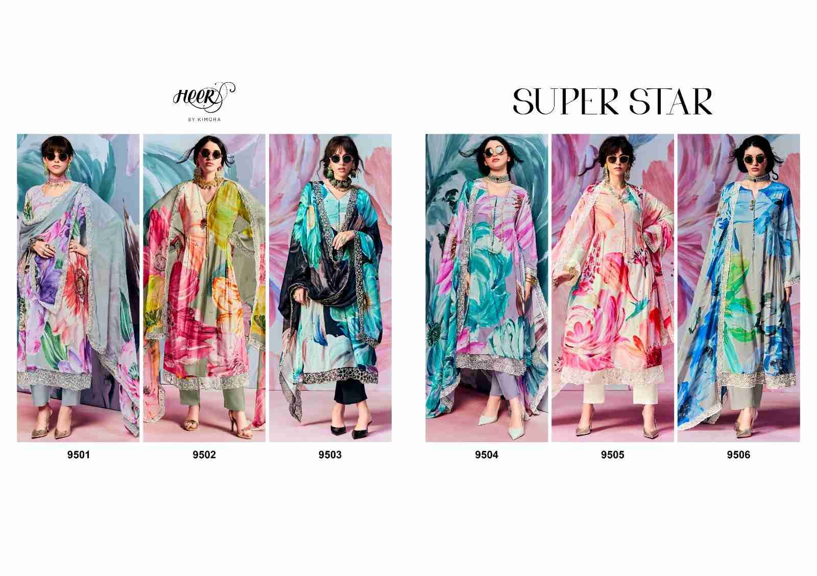 Super Star By Kimora Fashion 9501 To 9506 Series Designer Festive Suits Collection Beautiful Stylish Fancy Colorful Party Wear & Occasional Wear Pure Pashmina Dresses At Wholesale Price