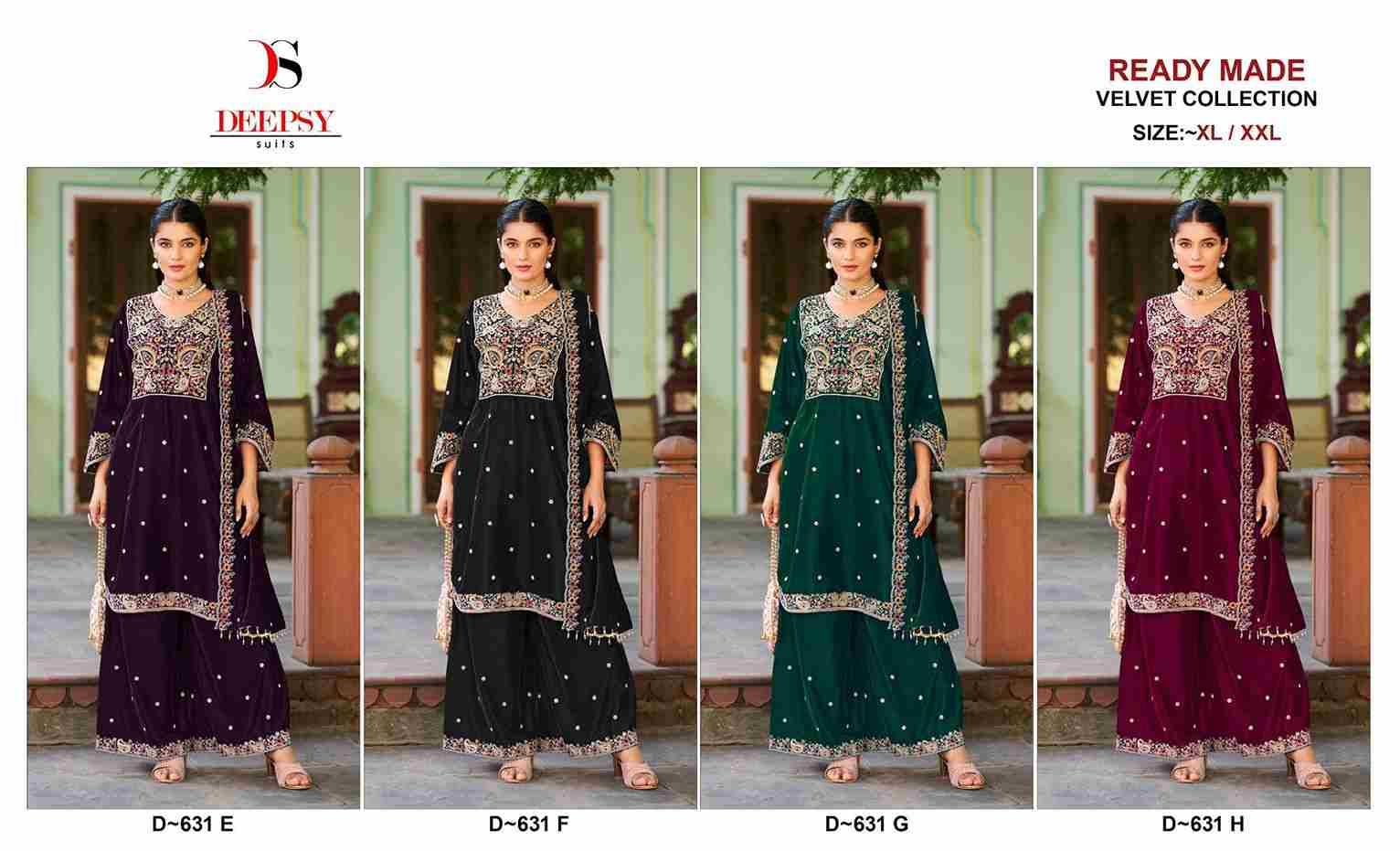 Deepsy Hit Design 631 Colours Vol-2 By Deepsy Suits 631-E To 631-H Series Pakistani Suits Beautiful Fancy Colorful Stylish Party Wear & Occasional Wear Velvet Embroidery Dresses At Wholesale Price