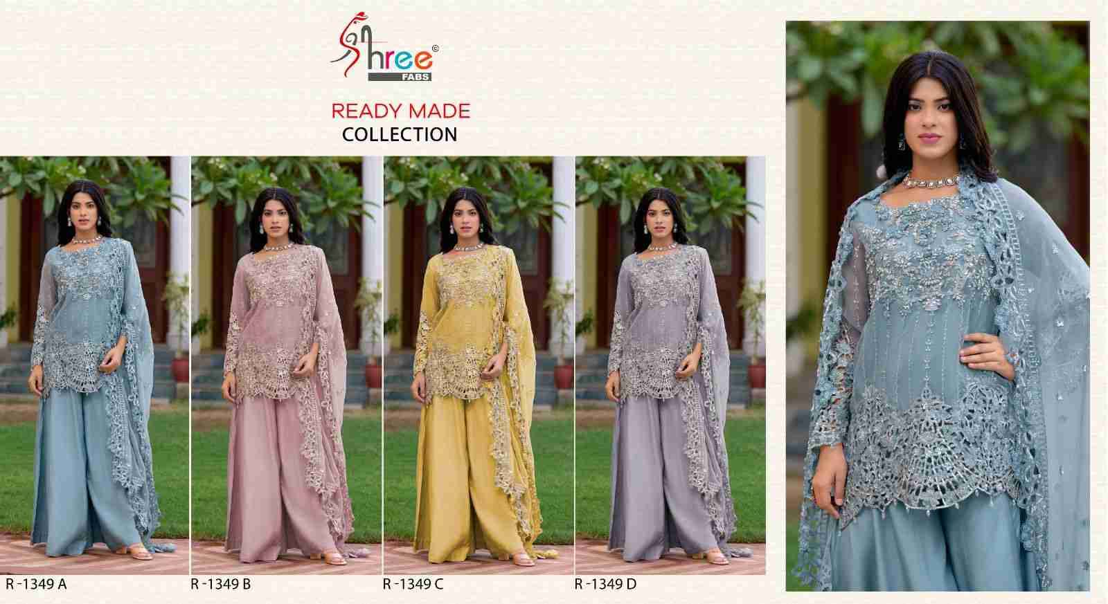 Shree Fabs Hit Design R-1349 Colours By Shree Fabs R-1349-A To R-1349-D Series Beautiful Pakistani Suits Stylish Fancy Colorful Party Wear & Occasional Wear Organza Embroidered Dresses At Wholesale Price