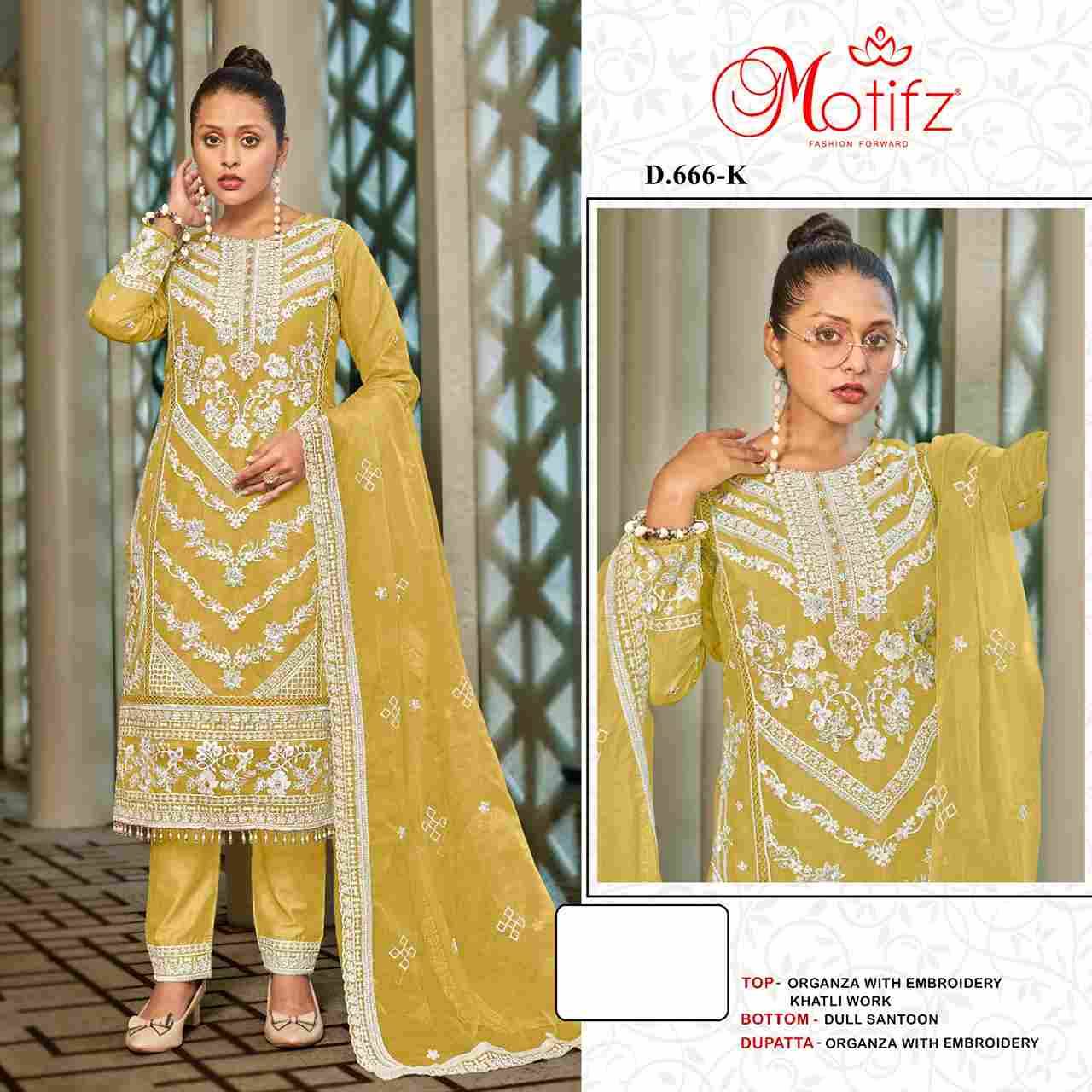 Motifz Hit Design 666 Colours Vol-3 By Motifz 666-I To 666-L Series Beautiful Pakistani Suits Colorful Stylish Fancy Casual Wear & Ethnic Wear Organza Dresses At Wholesale Price