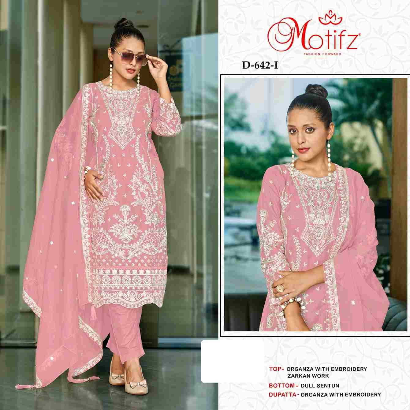 Motifz Hit Design 642 Colours Vol-3 By Motifz 642-I To 642-L Series Beautiful Pakistani Suits Colorful Stylish Fancy Casual Wear & Ethnic Wear Organza Dresses At Wholesale Price