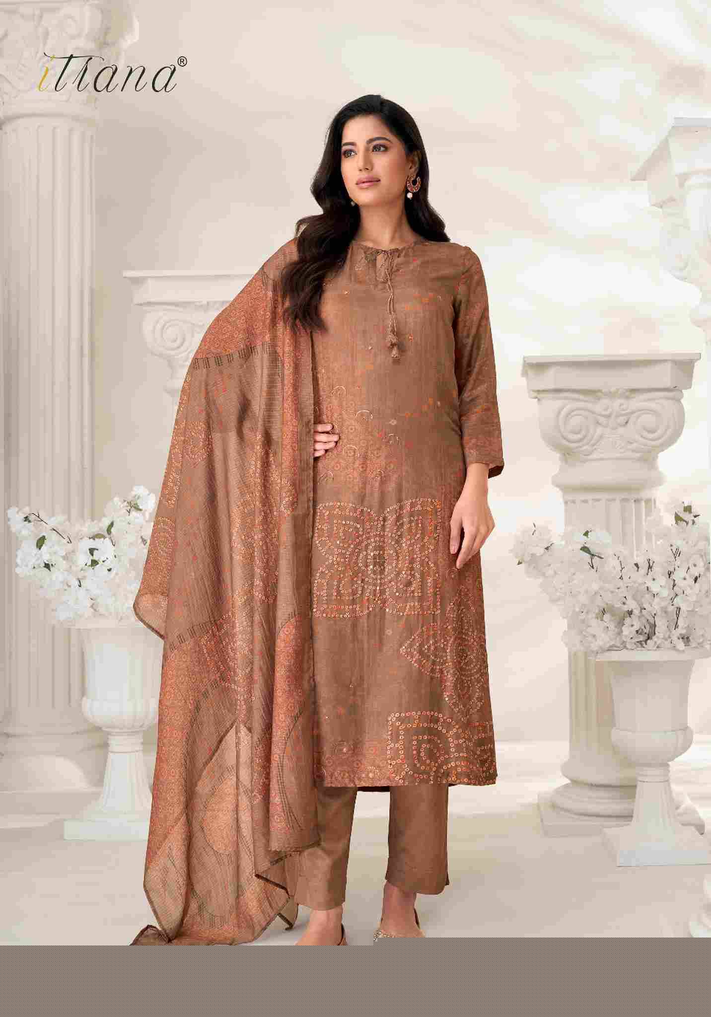 Prachi By Itrana Beautiful Festive Suits Colorful Stylish Fancy Casual Wear & Ethnic Wear Pure Muslin Silk Dresses At Wholesale Price