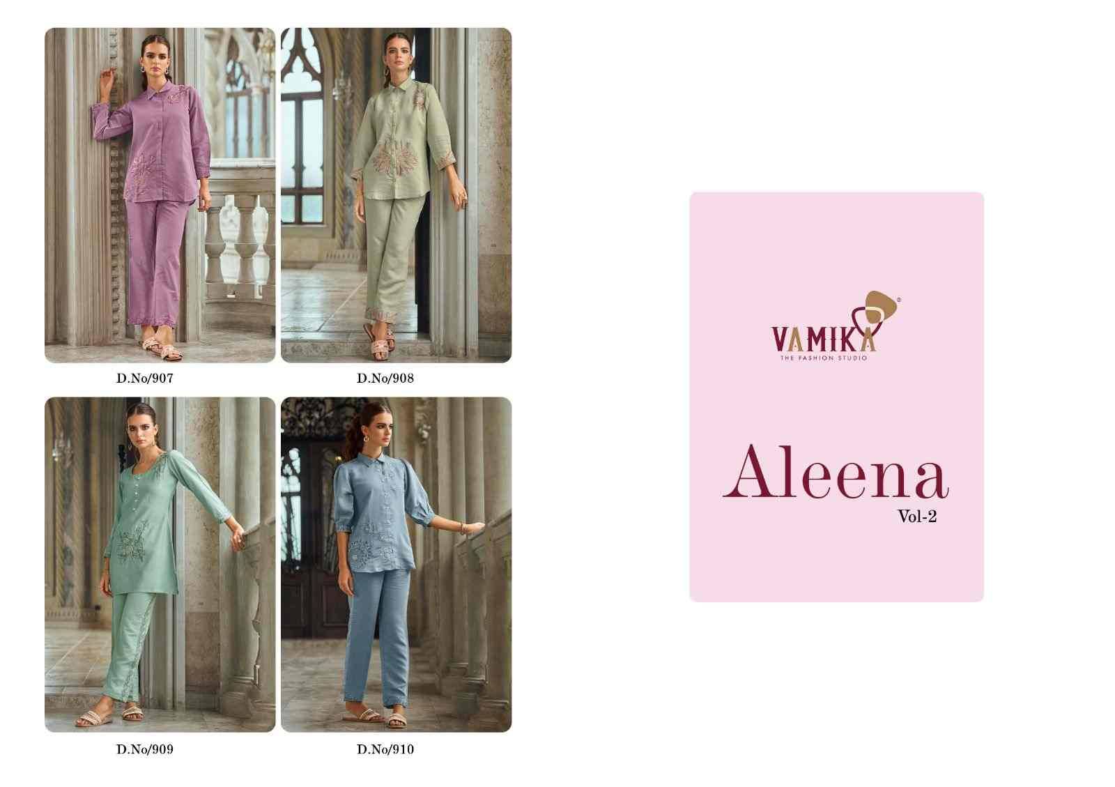 Aleena Vol-2 By Vamika 907 To 910 Series Designer Stylish Fancy Colorful Beautiful Casual Wear & Ethnic Wear Viscose Chanderi Co-Ord At Wholesale Price