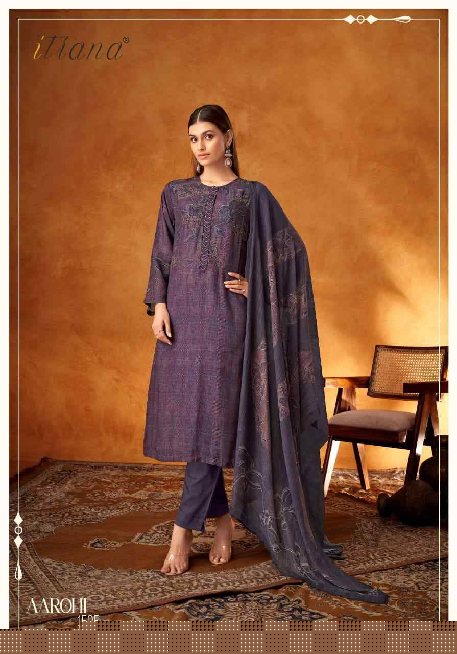 Aarohi By Itrana Beautiful Festive Suits Colorful Stylish Fancy Casual Wear & Ethnic Wear Pure Muslin Silk Dresses At Wholesale Price