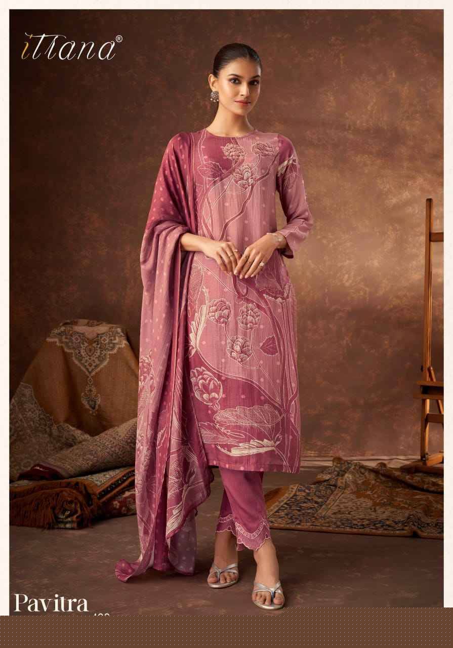 Pavitra By Itrana Beautiful Festive Suits Colorful Stylish Fancy Casual Wear & Ethnic Wear Pure Muslin Silk Dresses At Wholesale Price