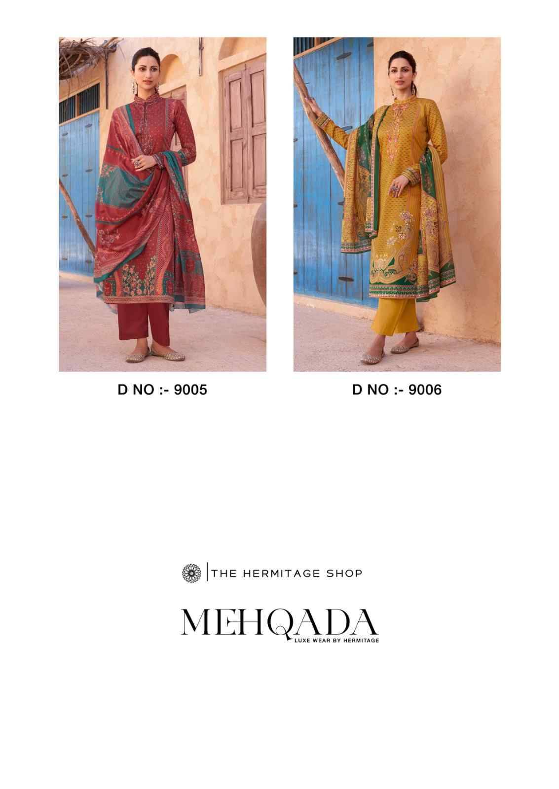 Mehqada By The Hermitage Shop 9001 To 9006 Series Wholesale Designer Festive Suits Collection Beautiful Stylish Fancy Colorful Party Wear & Occasional Wear Pure Viscose Lawn Print Dresses At Wholesale Price