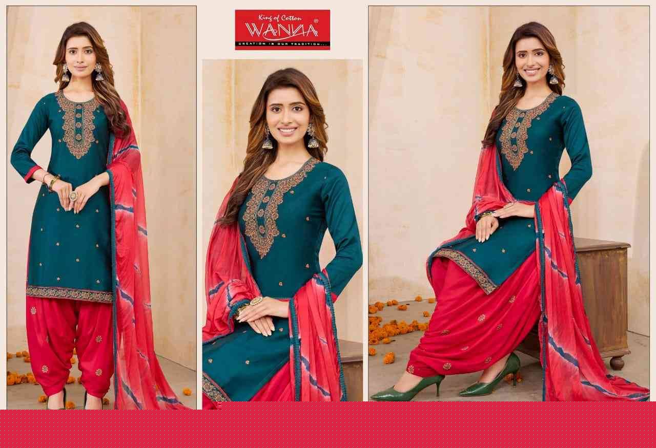 Mimmi By Wanna 601 To 605 Series Festive Suits Beautiful Fancy Colorful Stylish Party Wear & Occasional Wear Jam Satin Dresses At Wholesale Price