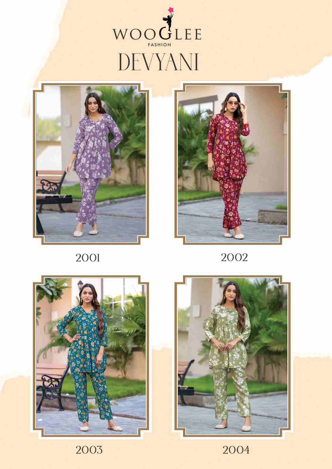 Devyani By Wooglee 2001 To 2004 Series Designer Stylish Fancy Colorful Beautiful Party Wear & Ethnic Wear Collection Vetican Co-Ord At Wholesale Price