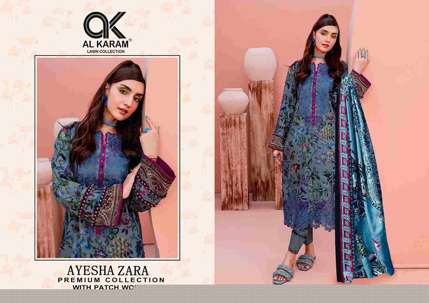 Ayesha Zara By Al Karam Lawn Collection 1001 To 1004 Series Beautiful Pakistani Suits Stylish Fancy Colorful Casual Wear & Ethnic Wear Pure Cotton Print Dresses At Wholesale Price
