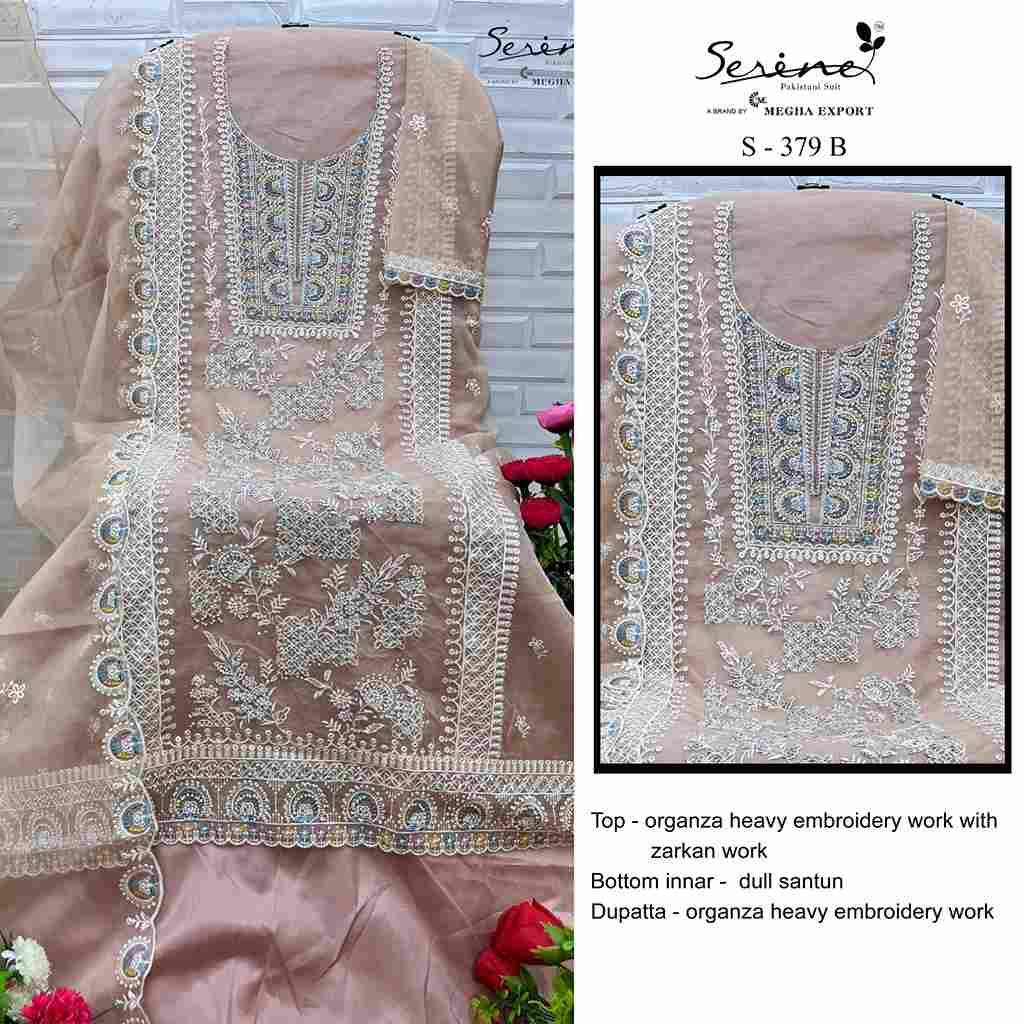 Serene Hit Design S-379 Colours By Serene S-379-A To S-379-D Series Designer Pakistani Suits Beautiful Fancy Colorful Stylish Party Wear & Occasional Wear Organza Embroidered Dresses At Wholesale Price