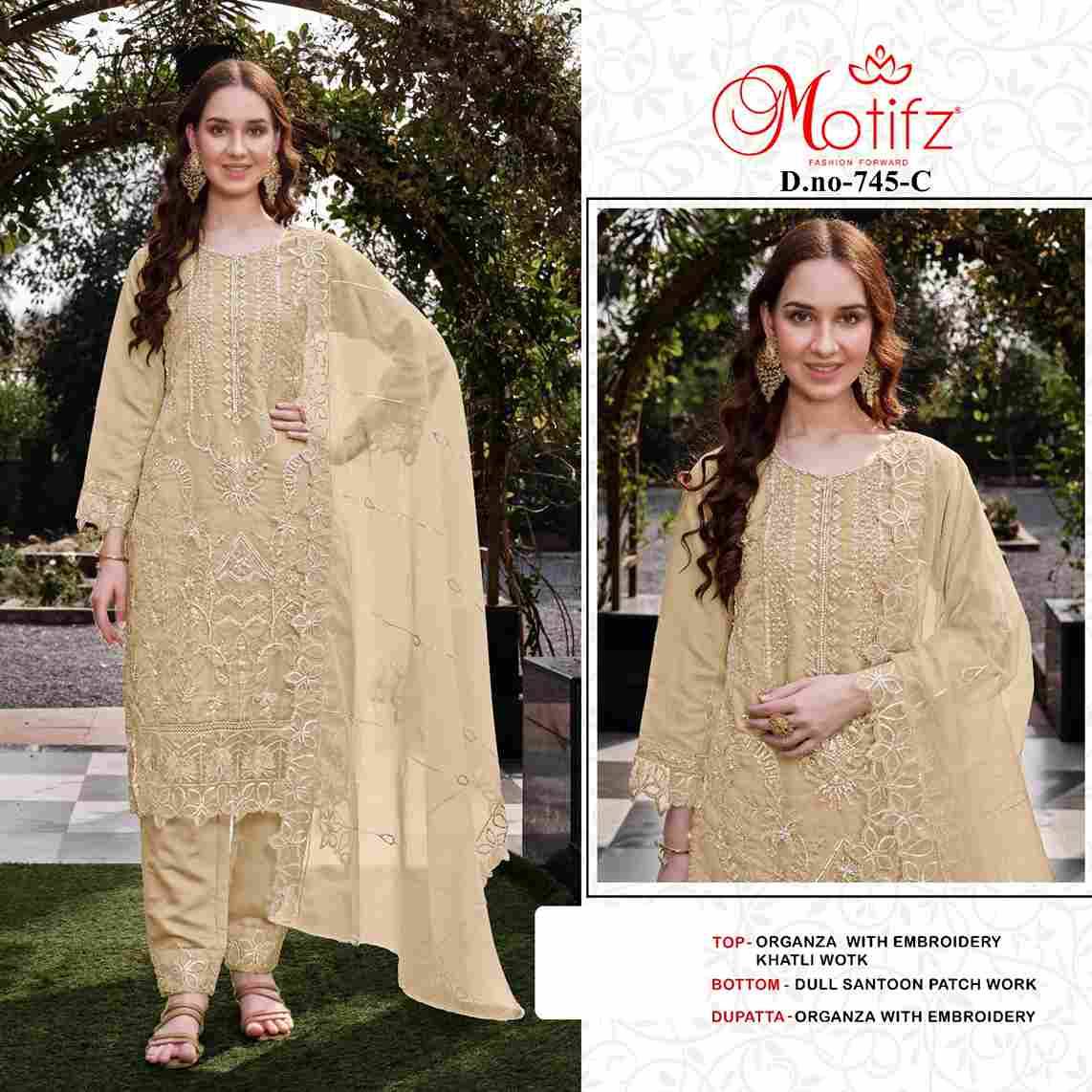 Motifz Hit Design 745 Colours By Motifz 745-A To 745-D Series Beautiful Pakistani Suits Colorful Stylish Fancy Casual Wear & Ethnic Wear Organza Dresses At Wholesale Price