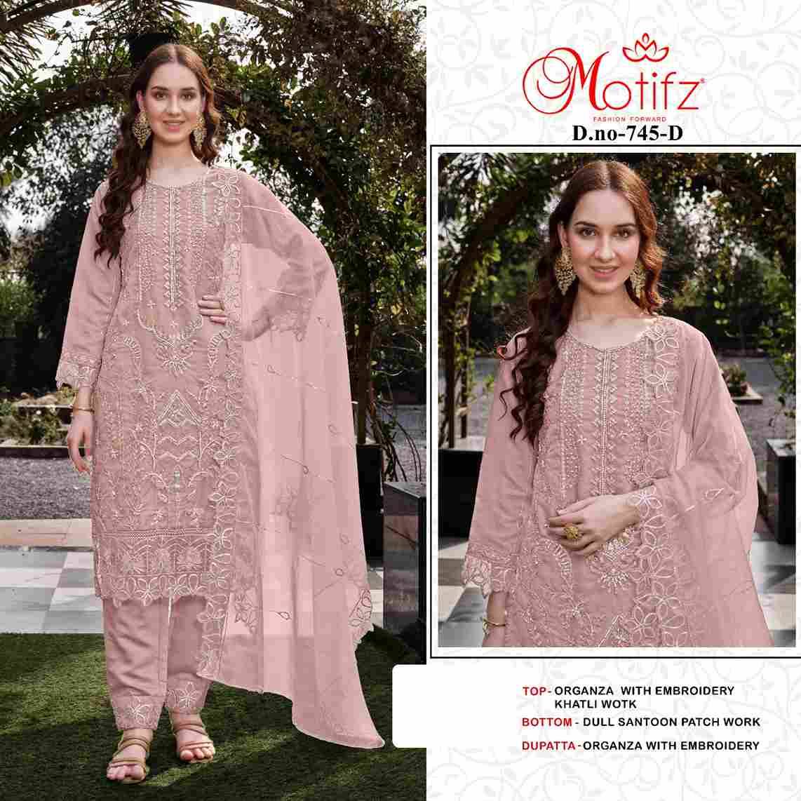 Motifz Hit Design 745 Colours By Motifz 745-A To 745-D Series Beautiful Pakistani Suits Colorful Stylish Fancy Casual Wear & Ethnic Wear Organza Dresses At Wholesale Price