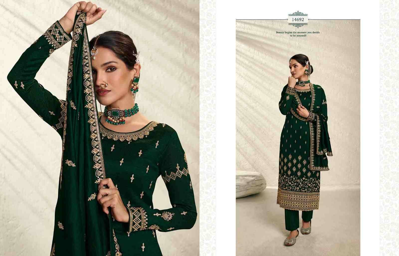 Nargis Vol-2 By Zisa 14691 To 14696 Series Beautiful Suits Colorful Stylish Fancy Casual Wear & Ethnic Wear Silk Embroidered Dresses At Wholesale Price