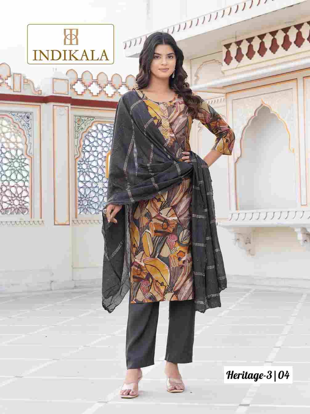 Heritage Vol-3 By Indikala 01 To 10 Series Designer Stylish Fancy Colorful Beautiful Party Wear & Ethnic Wear Collection Chanderi Print Dresses At Wholesale Price
