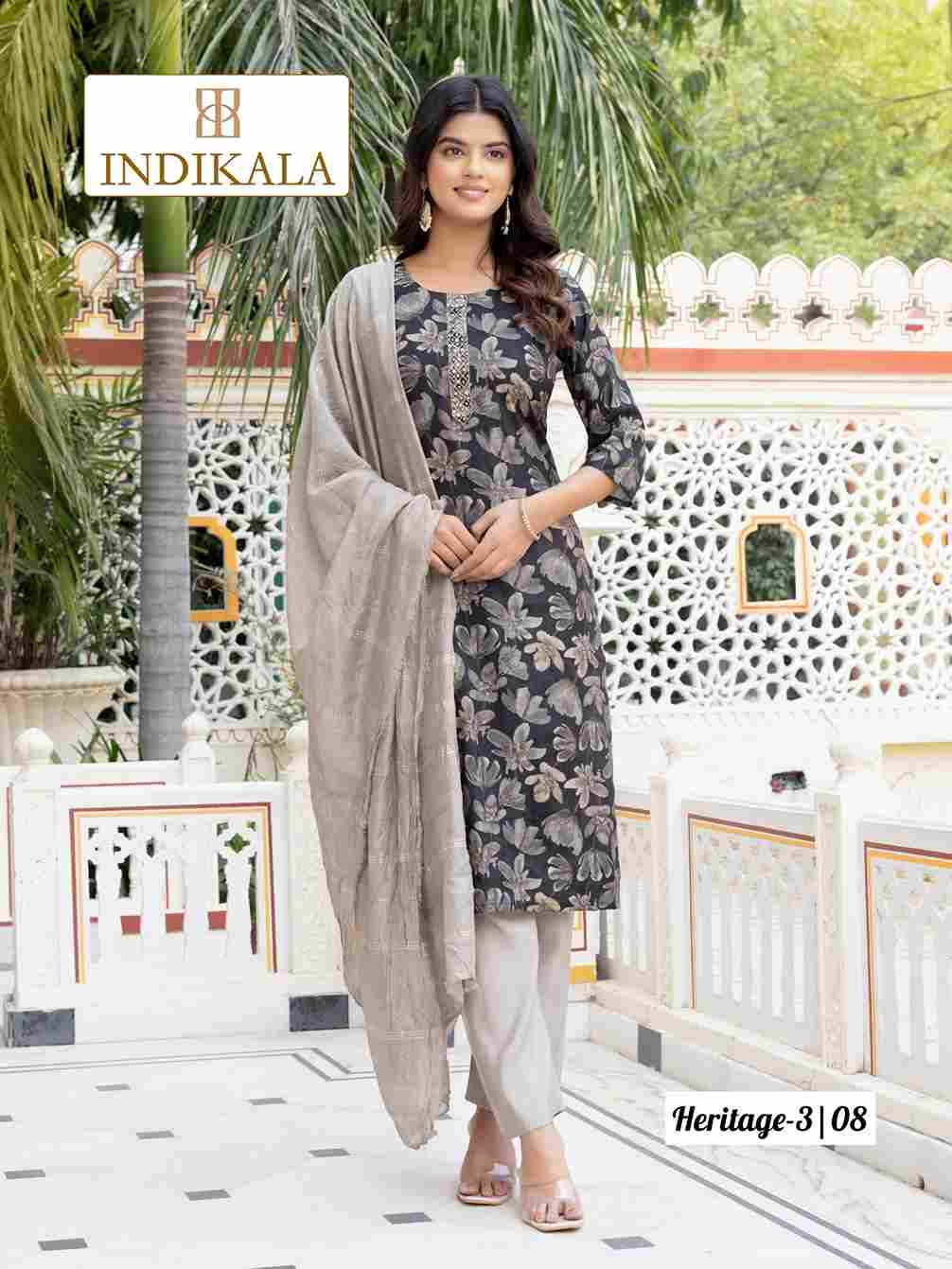Heritage Vol-3 By Indikala 01 To 10 Series Designer Stylish Fancy Colorful Beautiful Party Wear & Ethnic Wear Collection Chanderi Print Dresses At Wholesale Price
