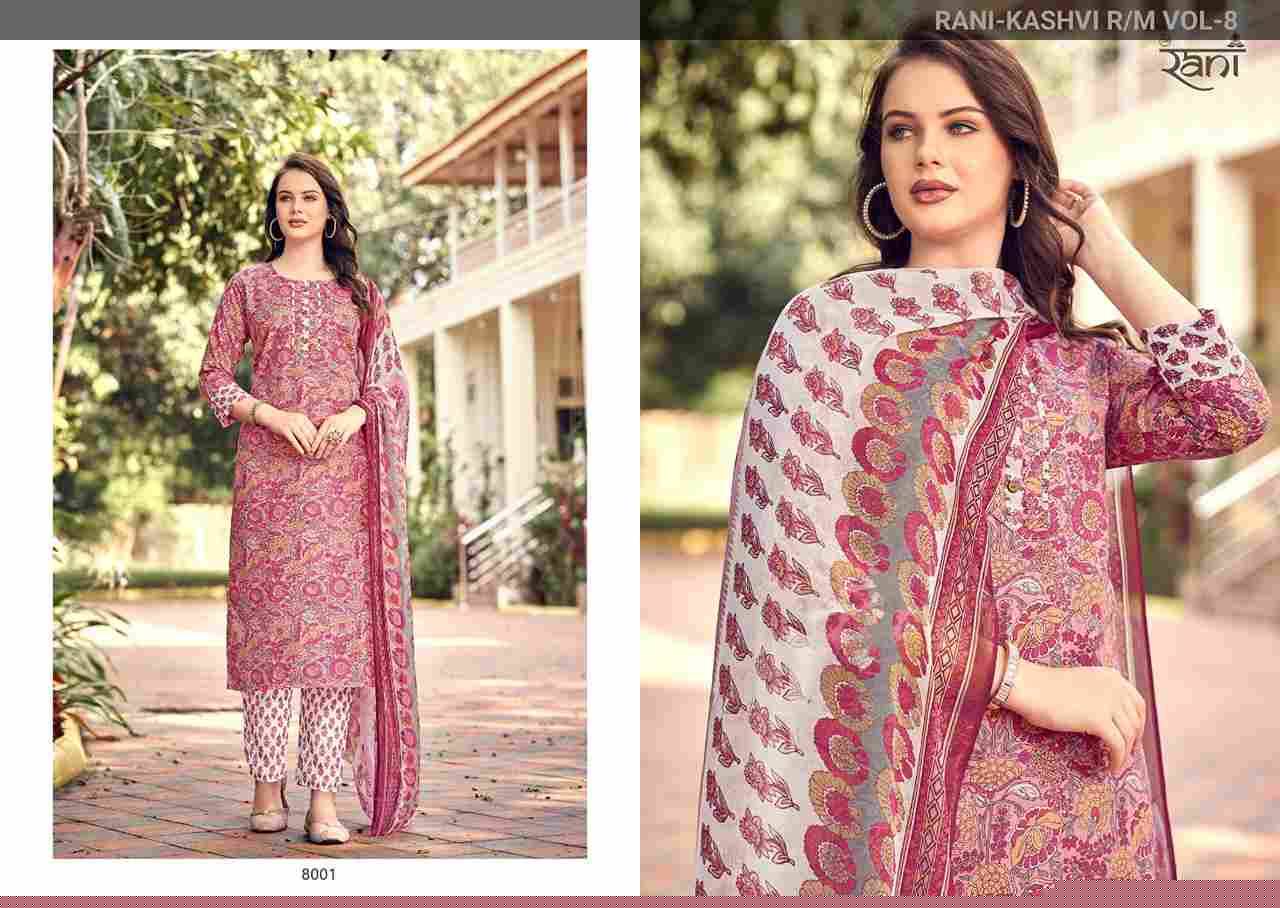 Kashvi Vol-8 By Rani Fashion 8001 To 8010 Series Festive Suits Beautiful Fancy Colorful Stylish Party Wear & Occasional Wear Cotton Print Dresses At Wholesale Price