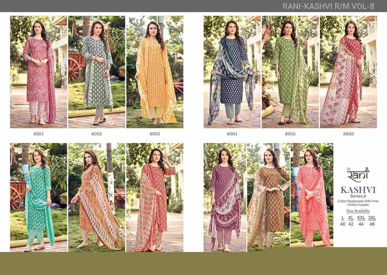 Kashvi Vol-8 By Rani Fashion 8001 To 8010 Series Festive Suits Beautiful Fancy Colorful Stylish Party Wear & Occasional Wear Cotton Print Dresses At Wholesale Price