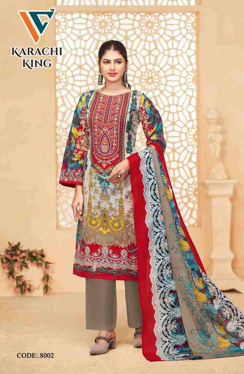 Karachi King Vol-8 By Vandana 8001 To 8008 Series Beautiful Festive Suits Stylish Fancy Colorful Casual Wear & Ethnic Wear Cotton Print Dresses At Wholesale Price