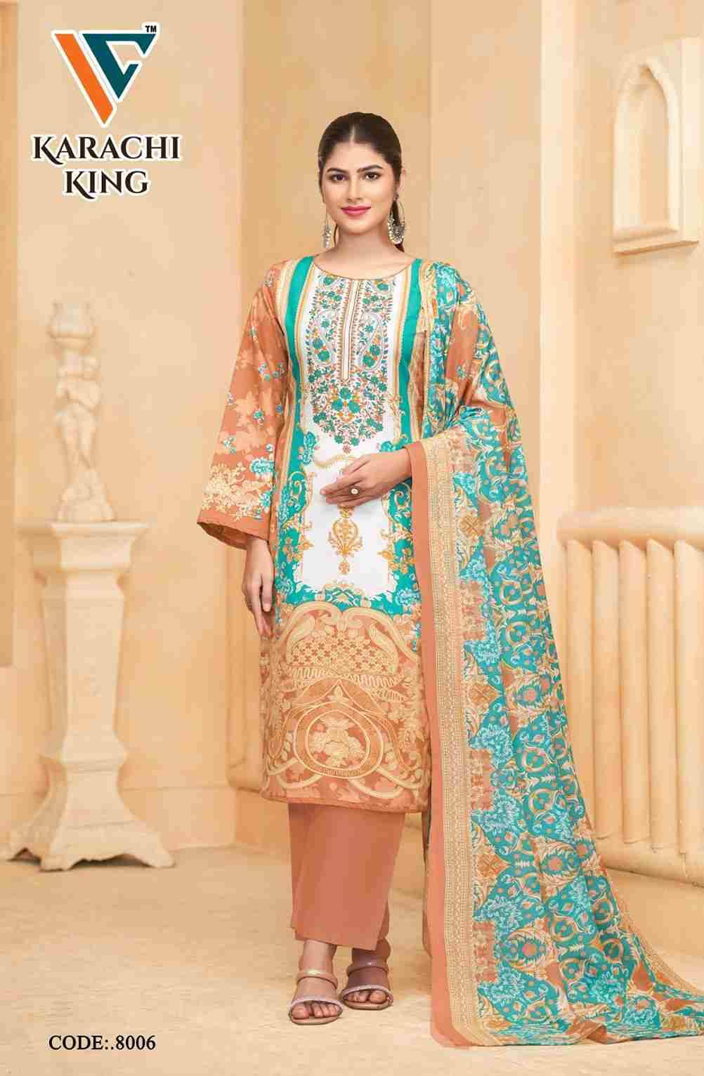 Karachi King Vol-8 By Vandana 8001 To 8008 Series Beautiful Festive Suits Stylish Fancy Colorful Casual Wear & Ethnic Wear Cotton Print Dresses At Wholesale Price