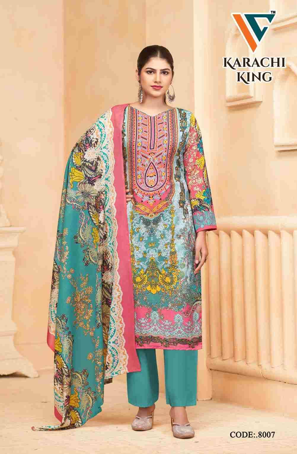 Karachi King Vol-8 By Vandana 8001 To 8008 Series Beautiful Festive Suits Stylish Fancy Colorful Casual Wear & Ethnic Wear Cotton Print Dresses At Wholesale Price