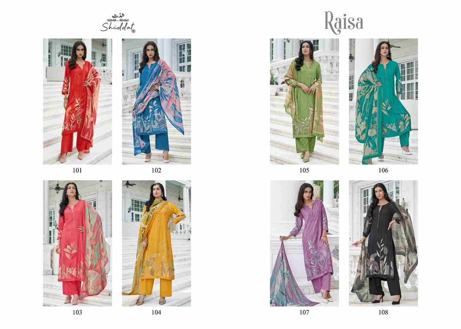Raisa By Shiddat 101 To 108 Series Designer Stylish Fancy Colorful Beautiful Party Wear & Ethnic Wear Collection Pure Pashmina Dresses At Wholesale Price