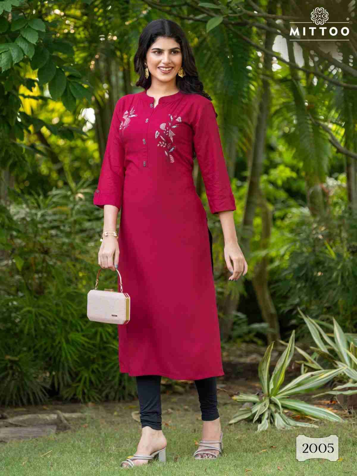 Exotica By Mittoo 2001 To 2006 Series Designer Stylish Fancy Colorful Beautiful Party Wear & Ethnic Wear Collection Rayon Kurtis At Wholesale Price