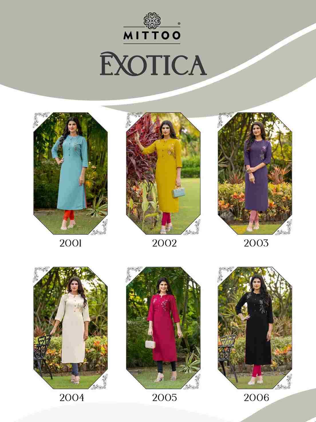 Exotica By Mittoo 2001 To 2006 Series Designer Stylish Fancy Colorful Beautiful Party Wear & Ethnic Wear Collection Rayon Kurtis At Wholesale Price