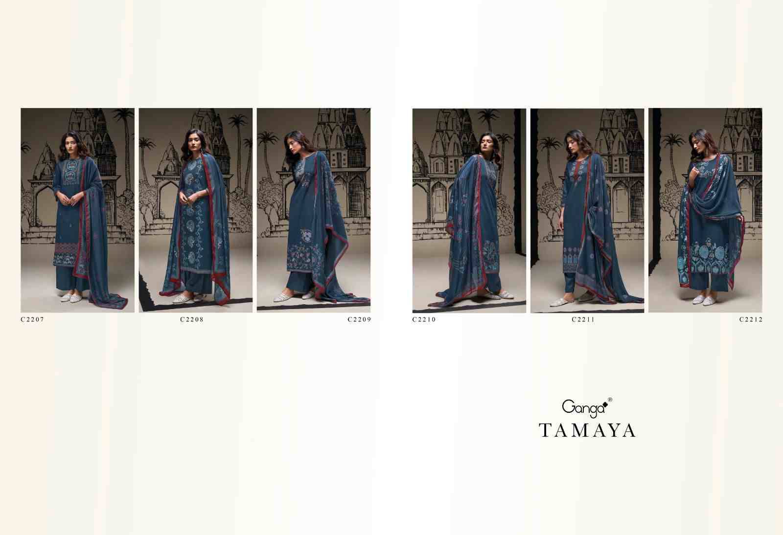 Tamaya By Ganga Fashion 2207 To 2212 Series Beautiful Festive Suits Colorful Stylish Fancy Casual Wear & Ethnic Wear Pure Cotton Silk Dresses At Wholesale Price