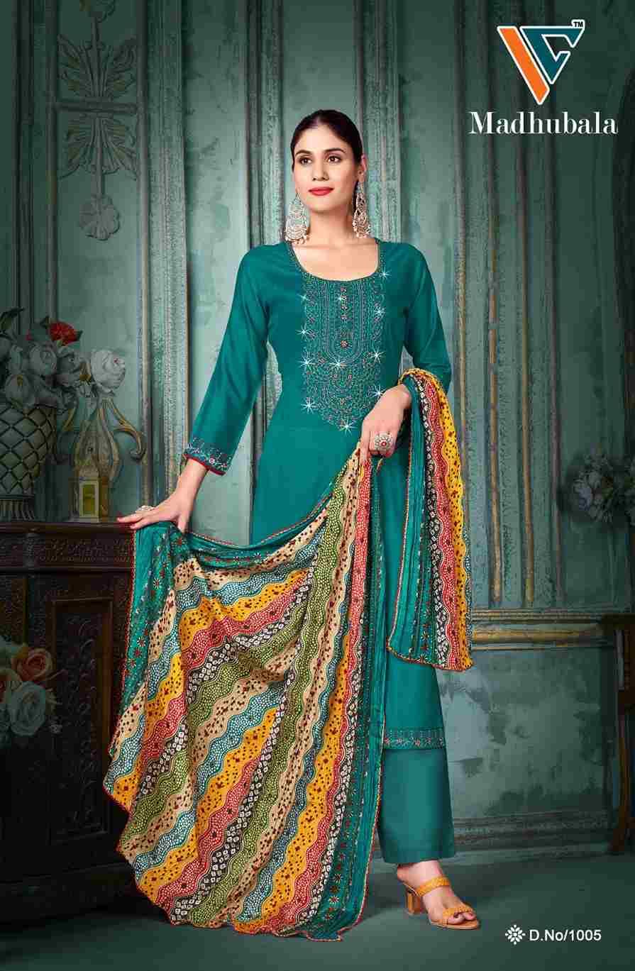 Madhubala Vol-1 By Vandana Creation 1001 To 1008 Series Beautiful Festive Suits Stylish Fancy Colorful Casual Wear & Ethnic Wear Rayon Slub Print Dresses At Wholesale Price