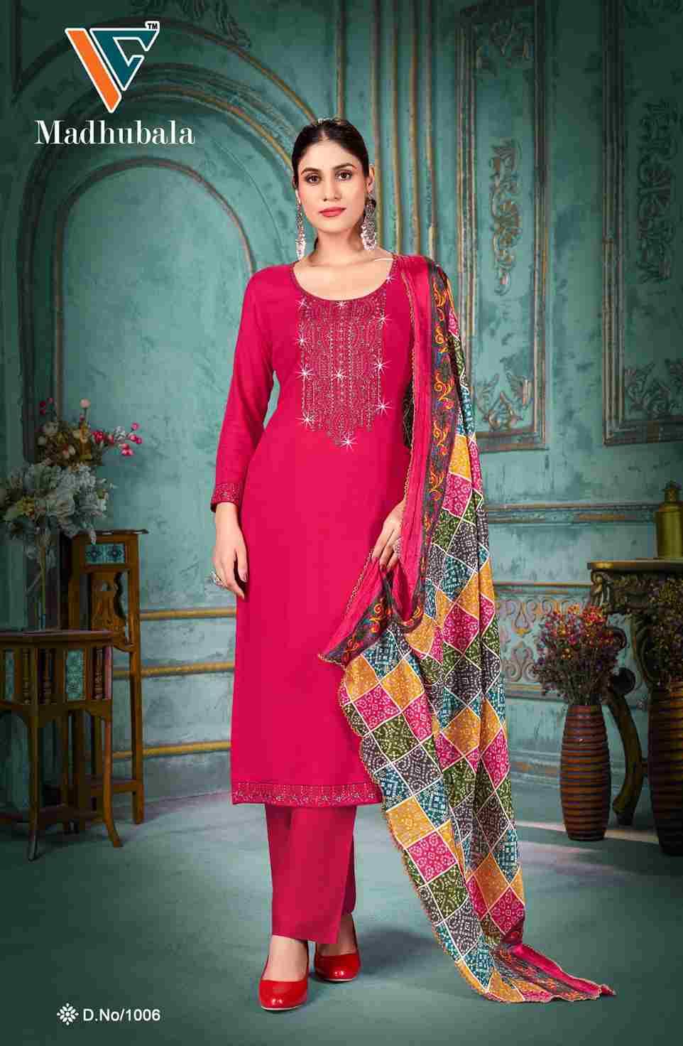 Madhubala Vol-1 By Vandana Creation 1001 To 1008 Series Beautiful Festive Suits Stylish Fancy Colorful Casual Wear & Ethnic Wear Rayon Slub Print Dresses At Wholesale Price
