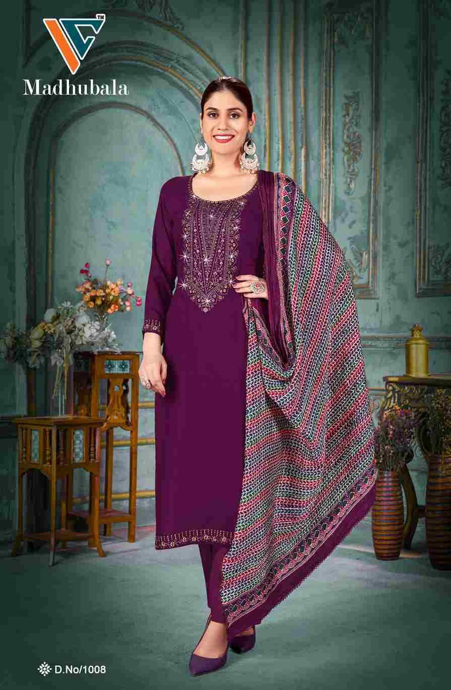 Madhubala Vol-1 By Vandana Creation 1001 To 1008 Series Beautiful Festive Suits Stylish Fancy Colorful Casual Wear & Ethnic Wear Rayon Slub Print Dresses At Wholesale Price