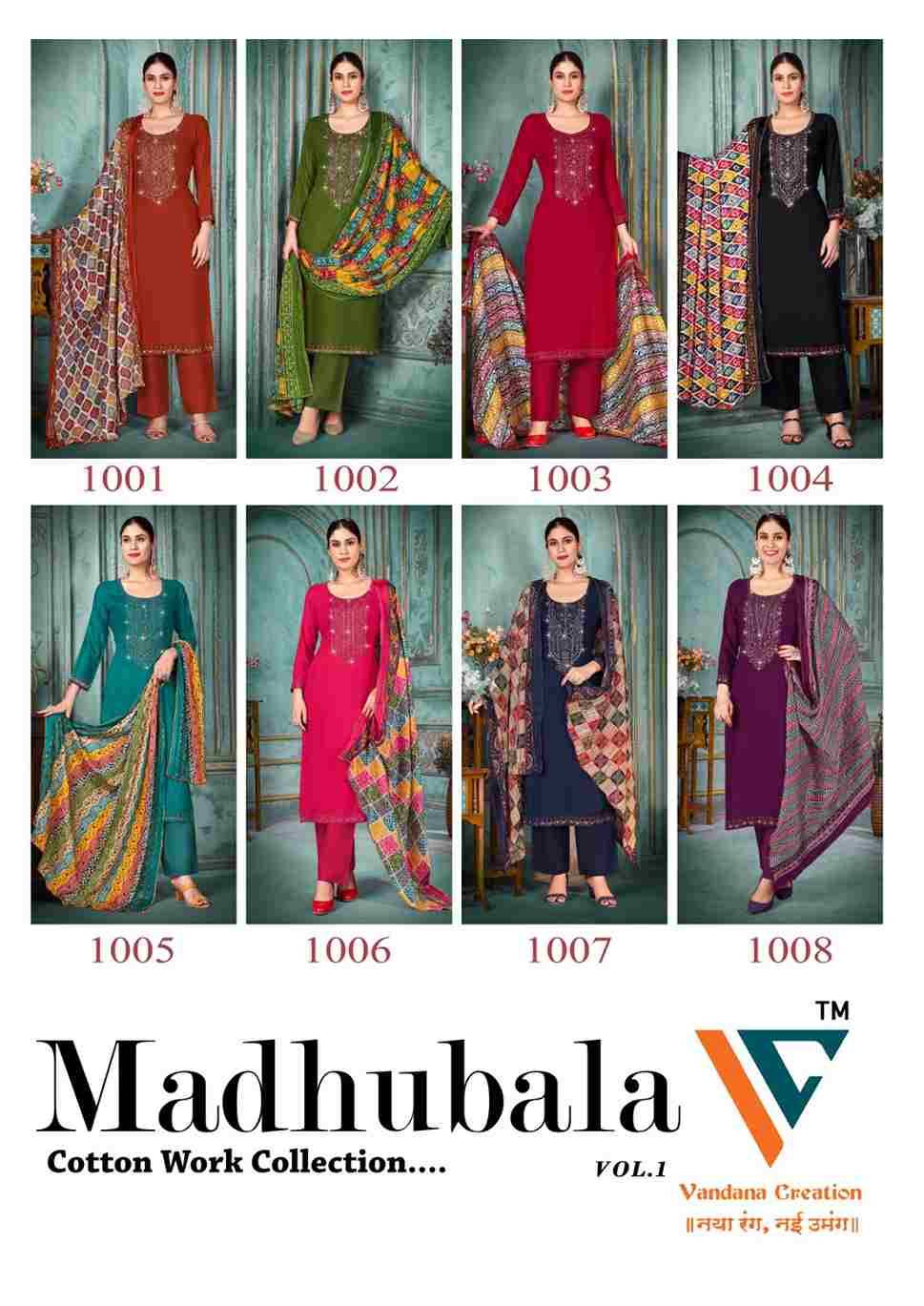Madhubala Vol-1 By Vandana Creation 1001 To 1008 Series Beautiful Festive Suits Stylish Fancy Colorful Casual Wear & Ethnic Wear Rayon Slub Print Dresses At Wholesale Price