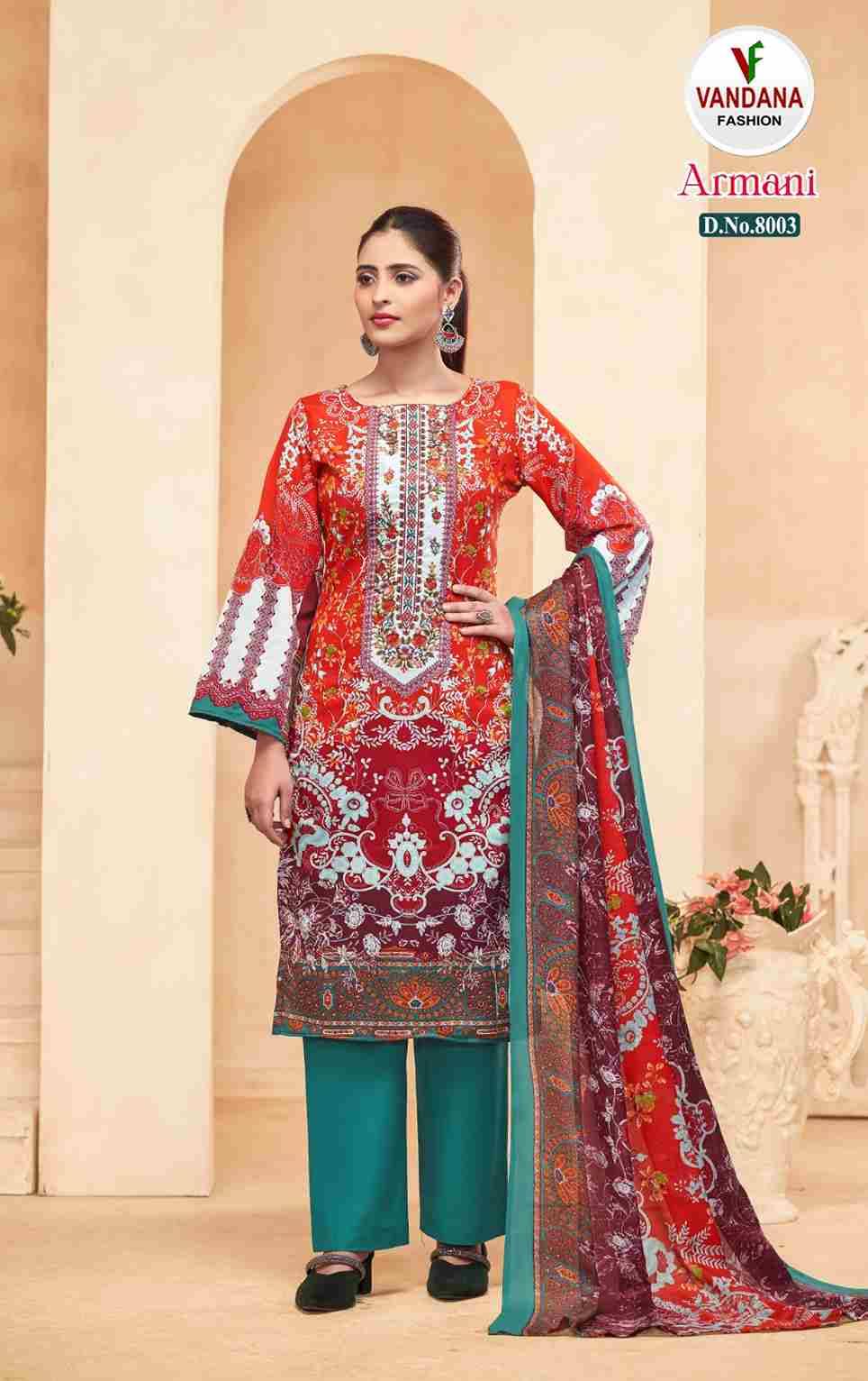 Armani Vol-8 By Vandana Fashion 8001 To 8008 Series Beautiful Festive Suits Stylish Fancy Colorful Casual Wear & Ethnic Wear Soft Cotton Print Dresses At Wholesale Price