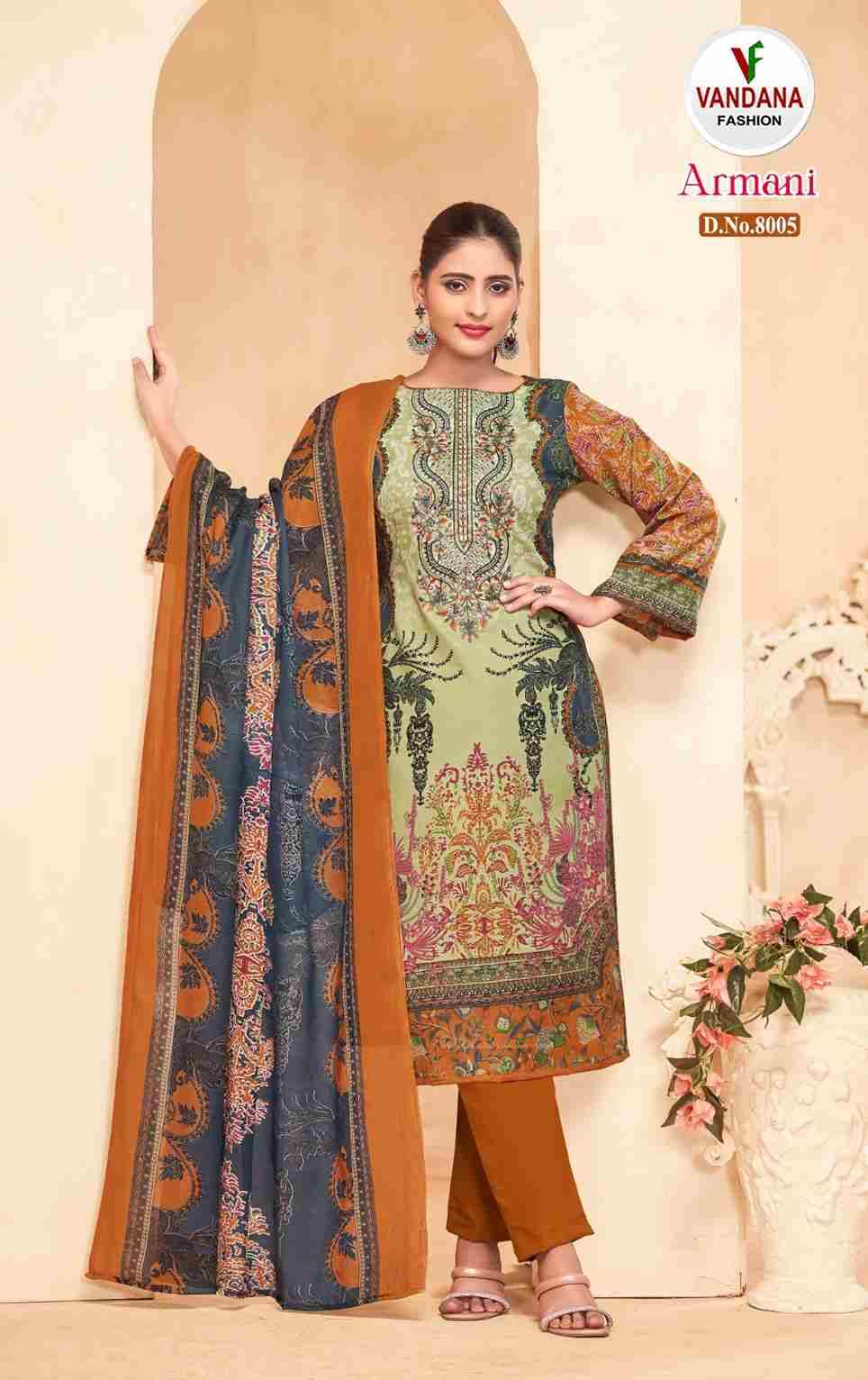 Armani Vol-8 By Vandana Fashion 8001 To 8008 Series Beautiful Festive Suits Stylish Fancy Colorful Casual Wear & Ethnic Wear Soft Cotton Print Dresses At Wholesale Price