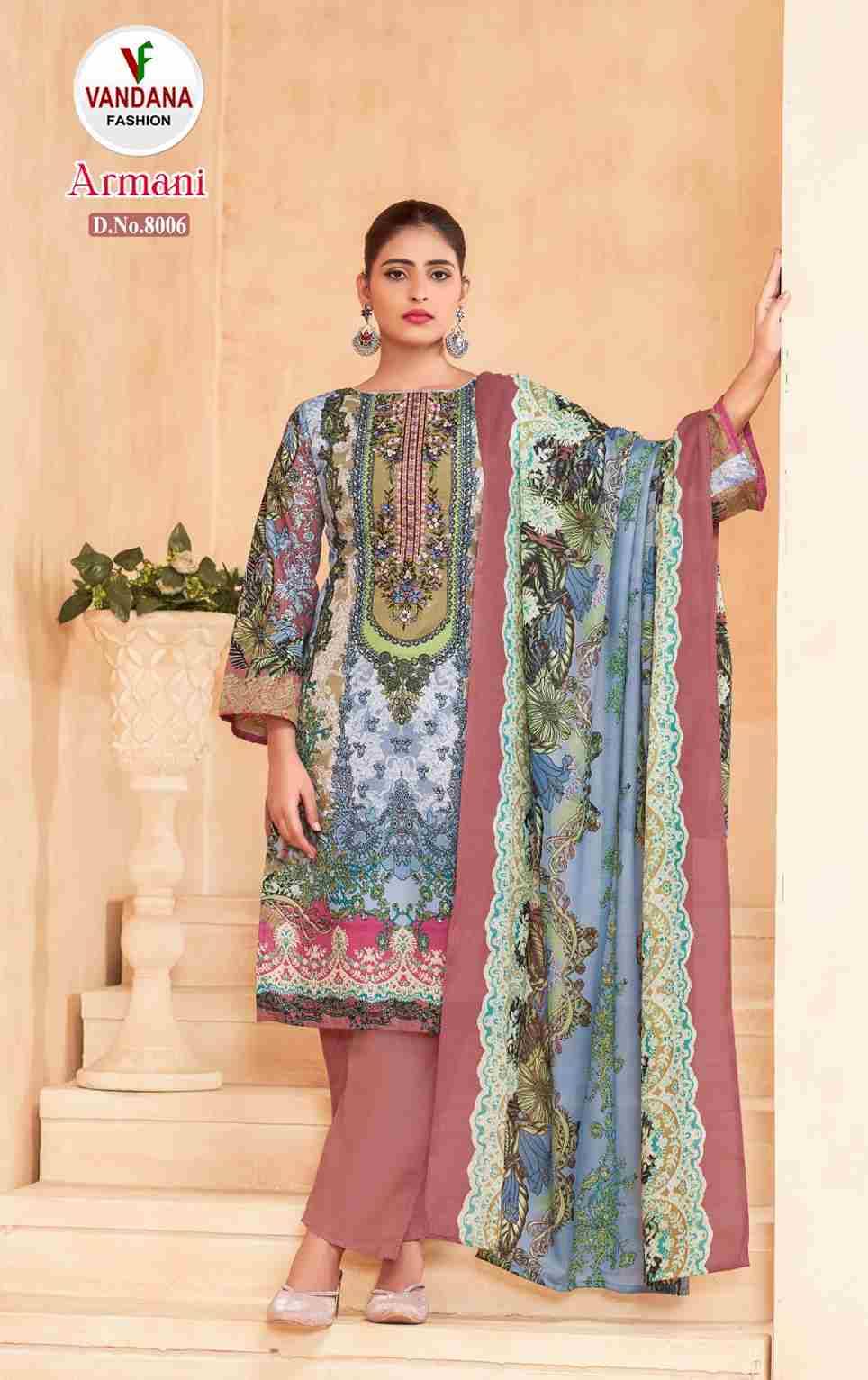 Armani Vol-8 By Vandana Fashion 8001 To 8008 Series Beautiful Festive Suits Stylish Fancy Colorful Casual Wear & Ethnic Wear Soft Cotton Print Dresses At Wholesale Price